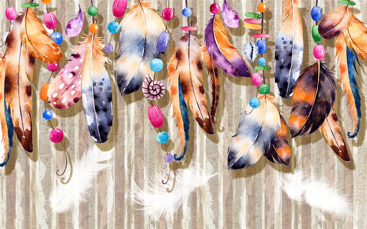 Fototapeta niezwykłe pióra w różnych kolorach