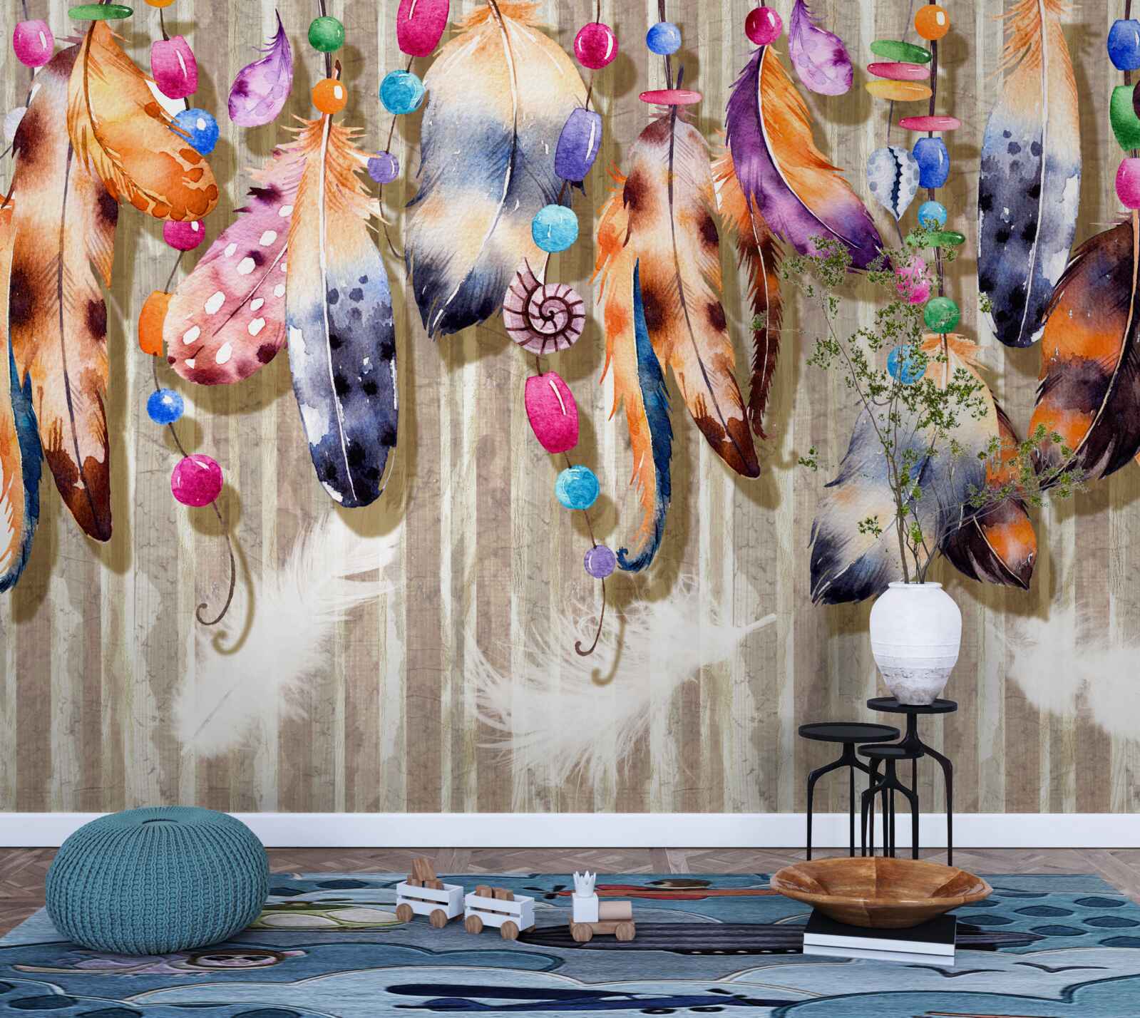 Fototapeta niezwykłe pióra w różnych kolorach