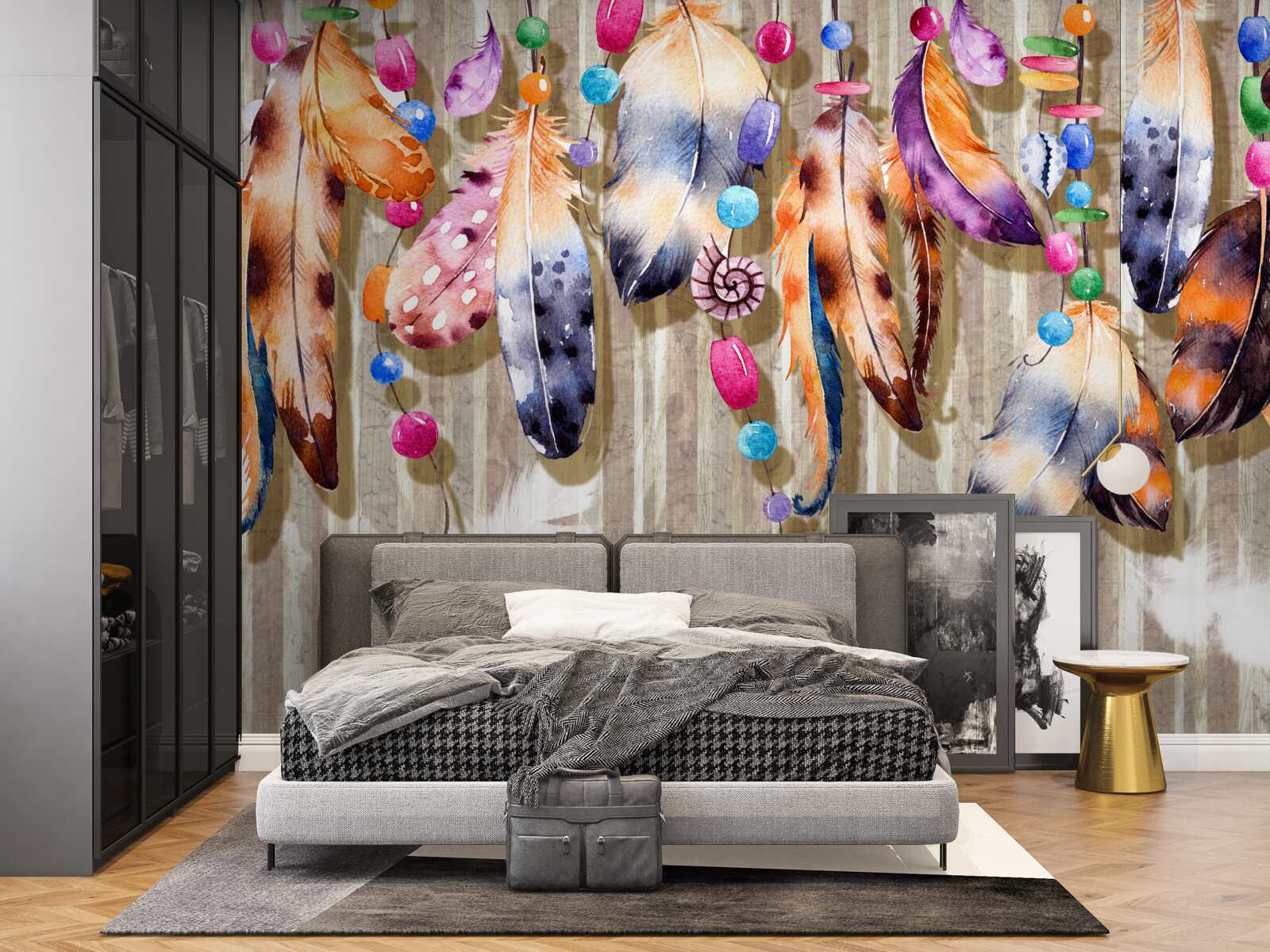 Fototapeta niezwykłe pióra w różnych kolorach