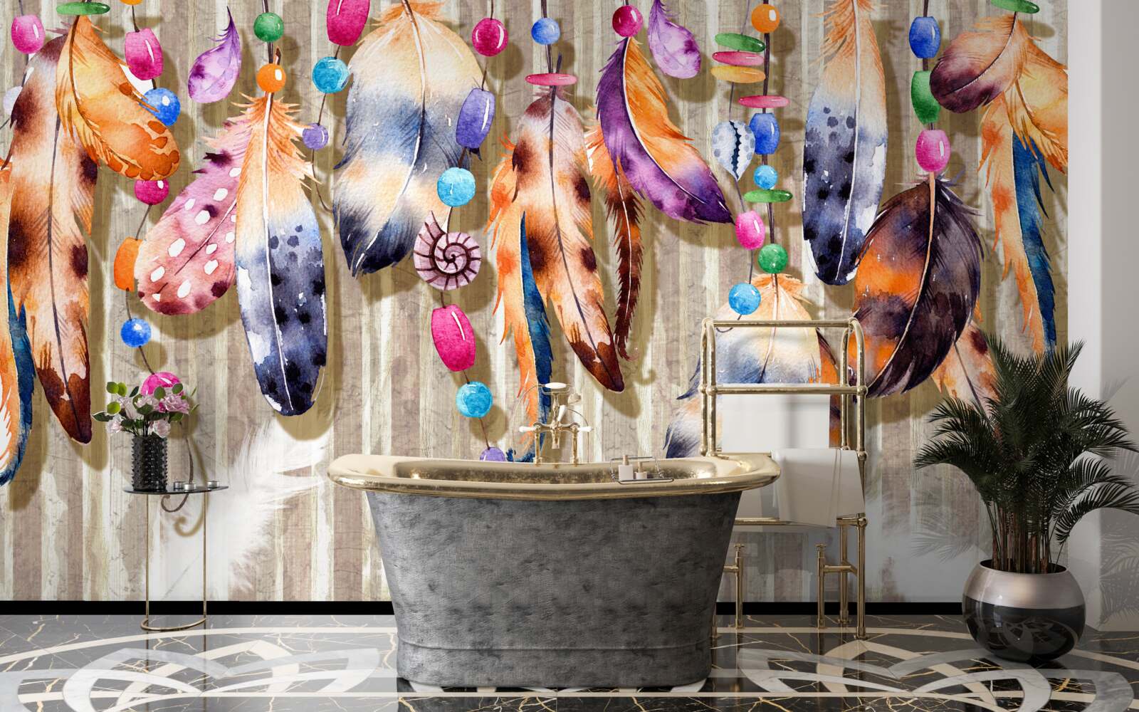 Fototapeta niezwykłe pióra w różnych kolorach