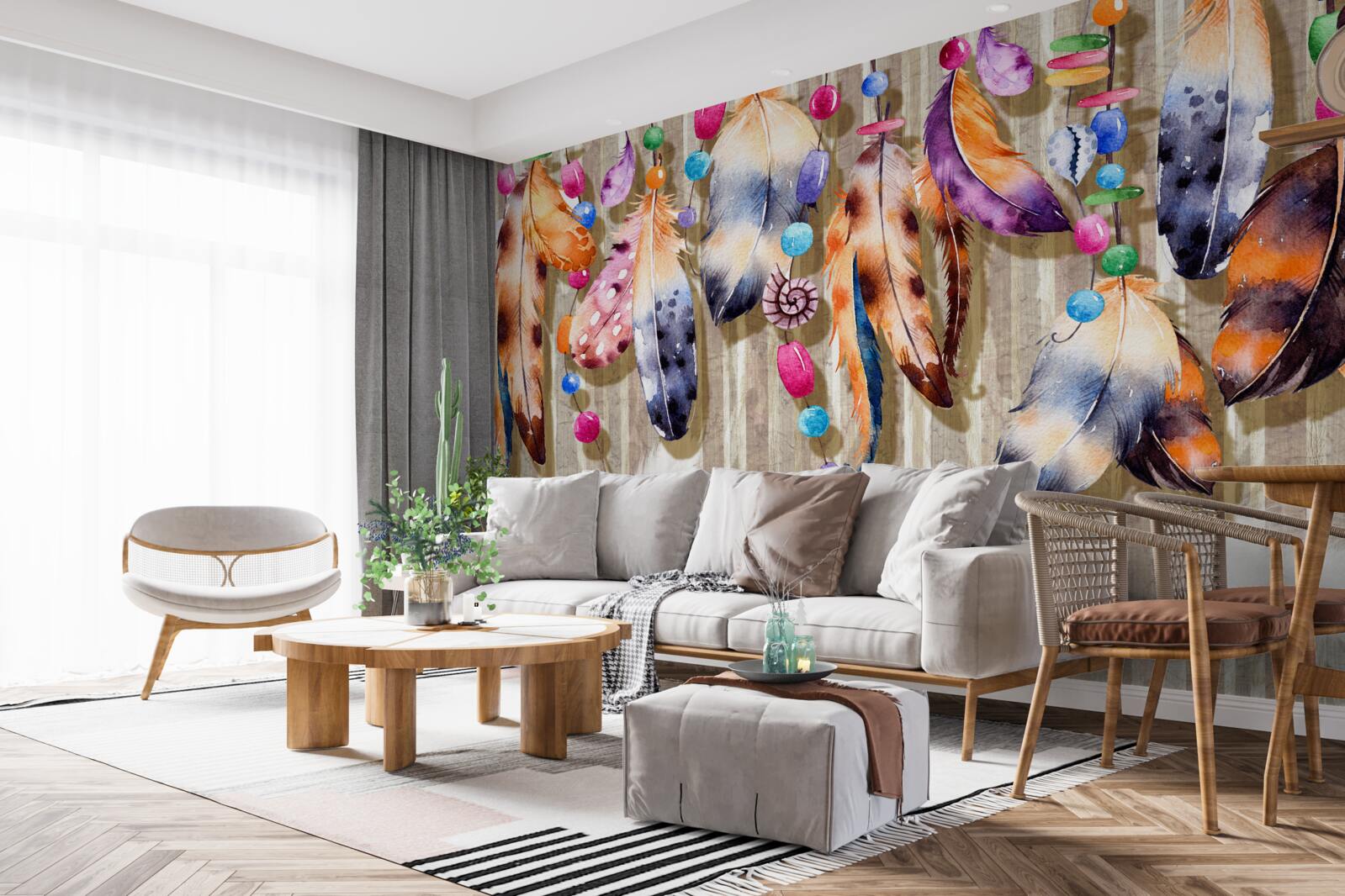 Fototapeta niezwykłe pióra w różnych kolorach