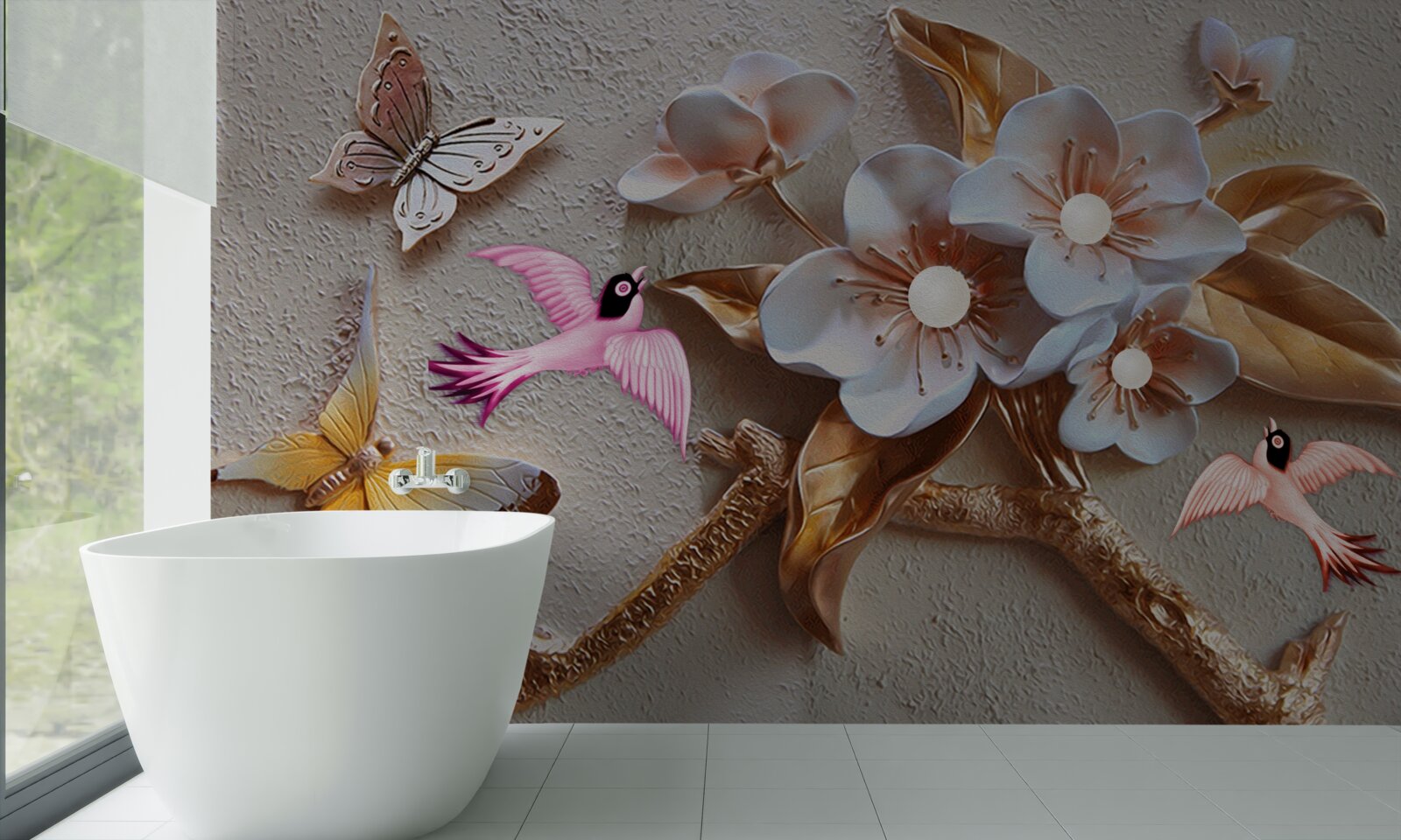 Fototapeta kwiaty przynoszą radość motylom i jaskółkom