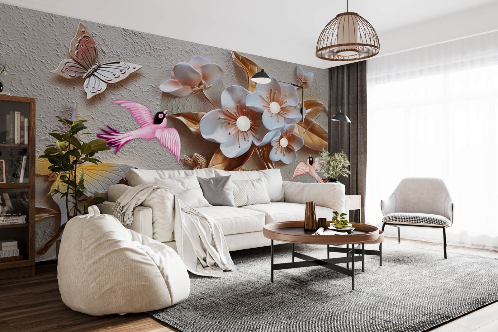 Fototapeta kwiaty przynoszą radość motylom i jaskółkom