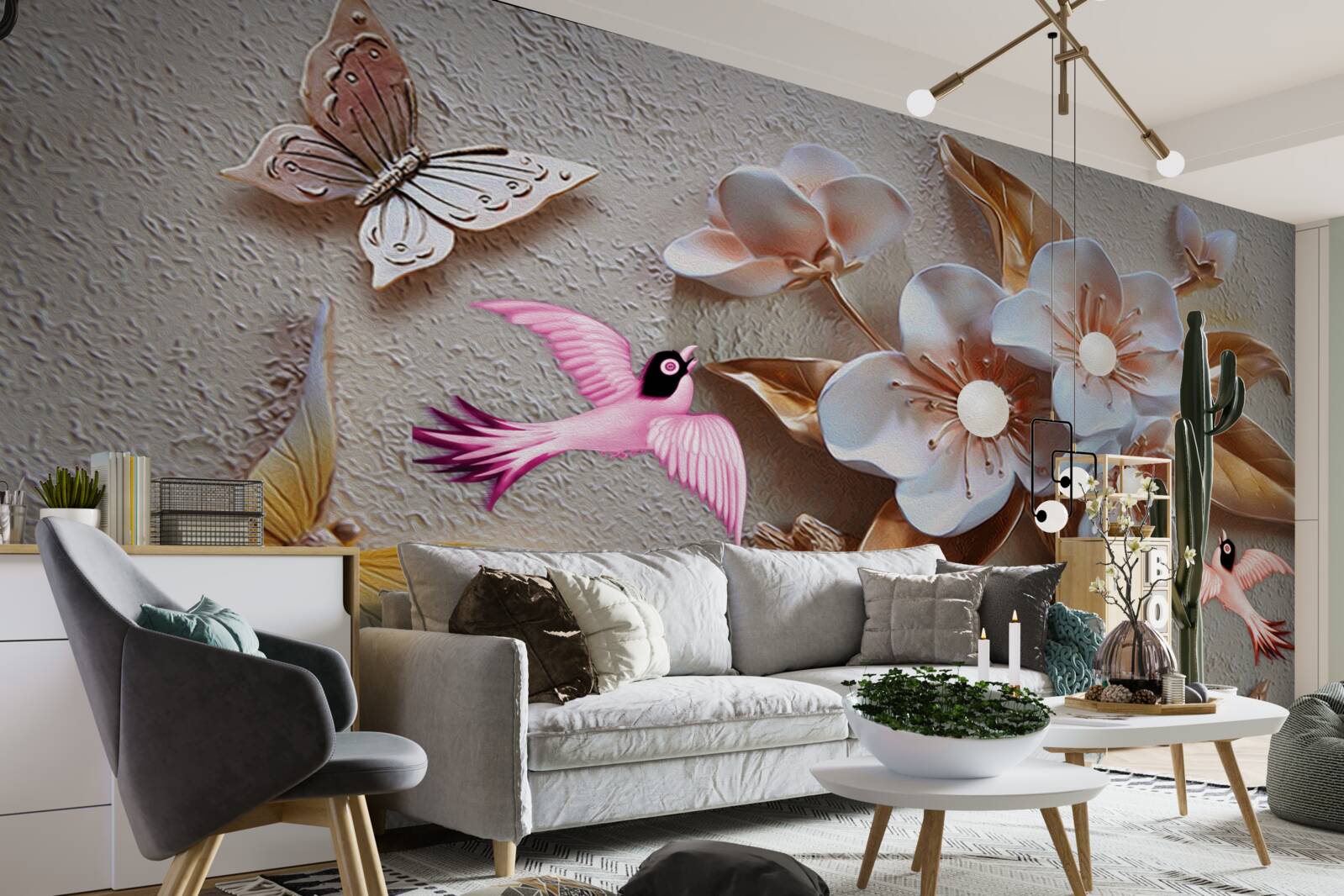 Fototapeta kwiaty przynoszą radość motylom i jaskółkom