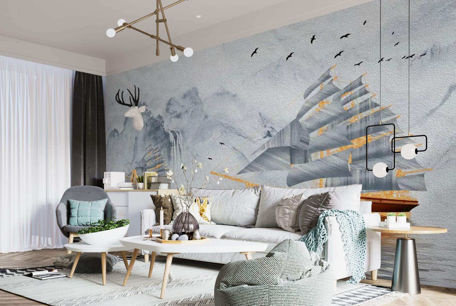 Fototapeta z portu wypływa malowniczy statek na żaglach