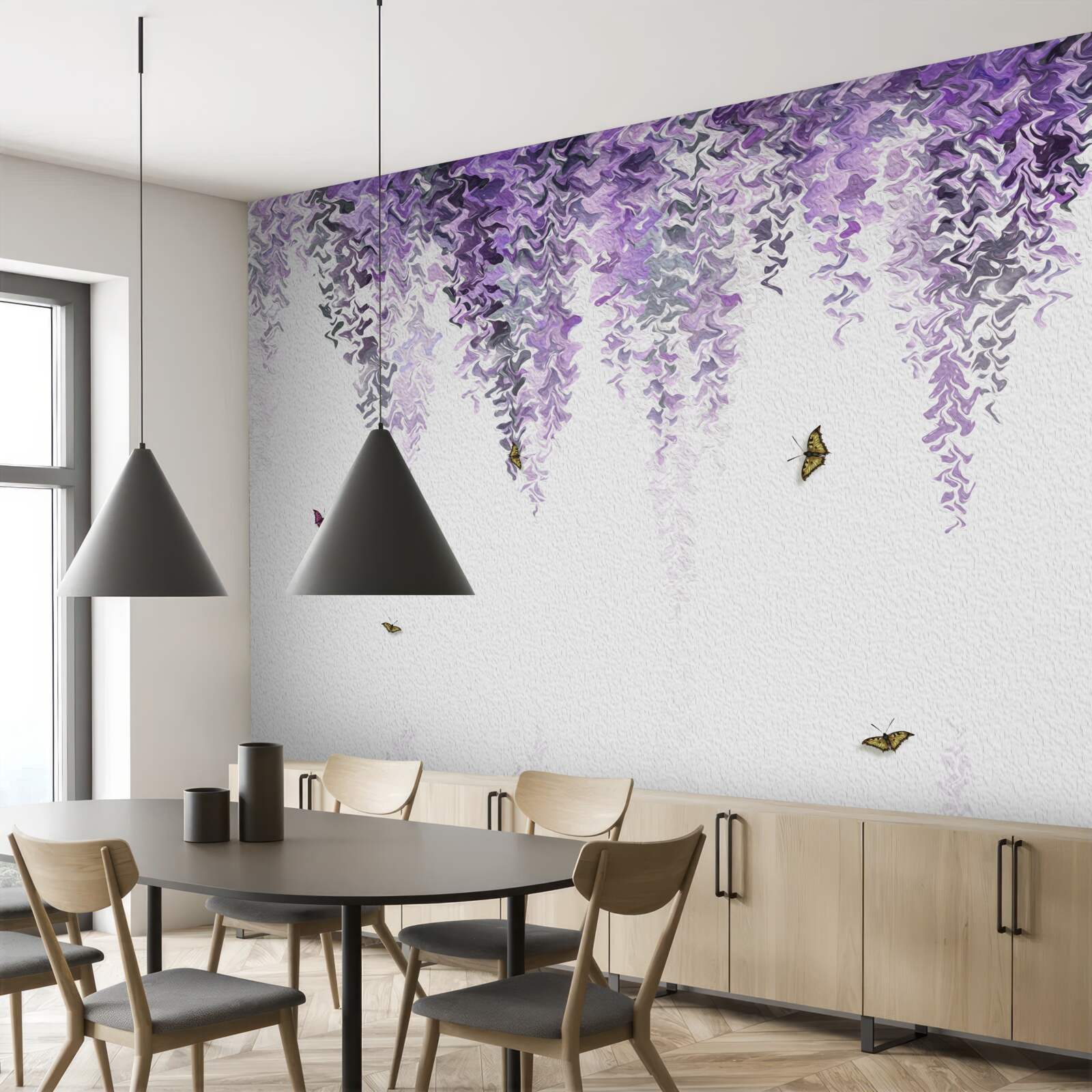 Fototapeta odbicie kwiatów bzu w wodzie