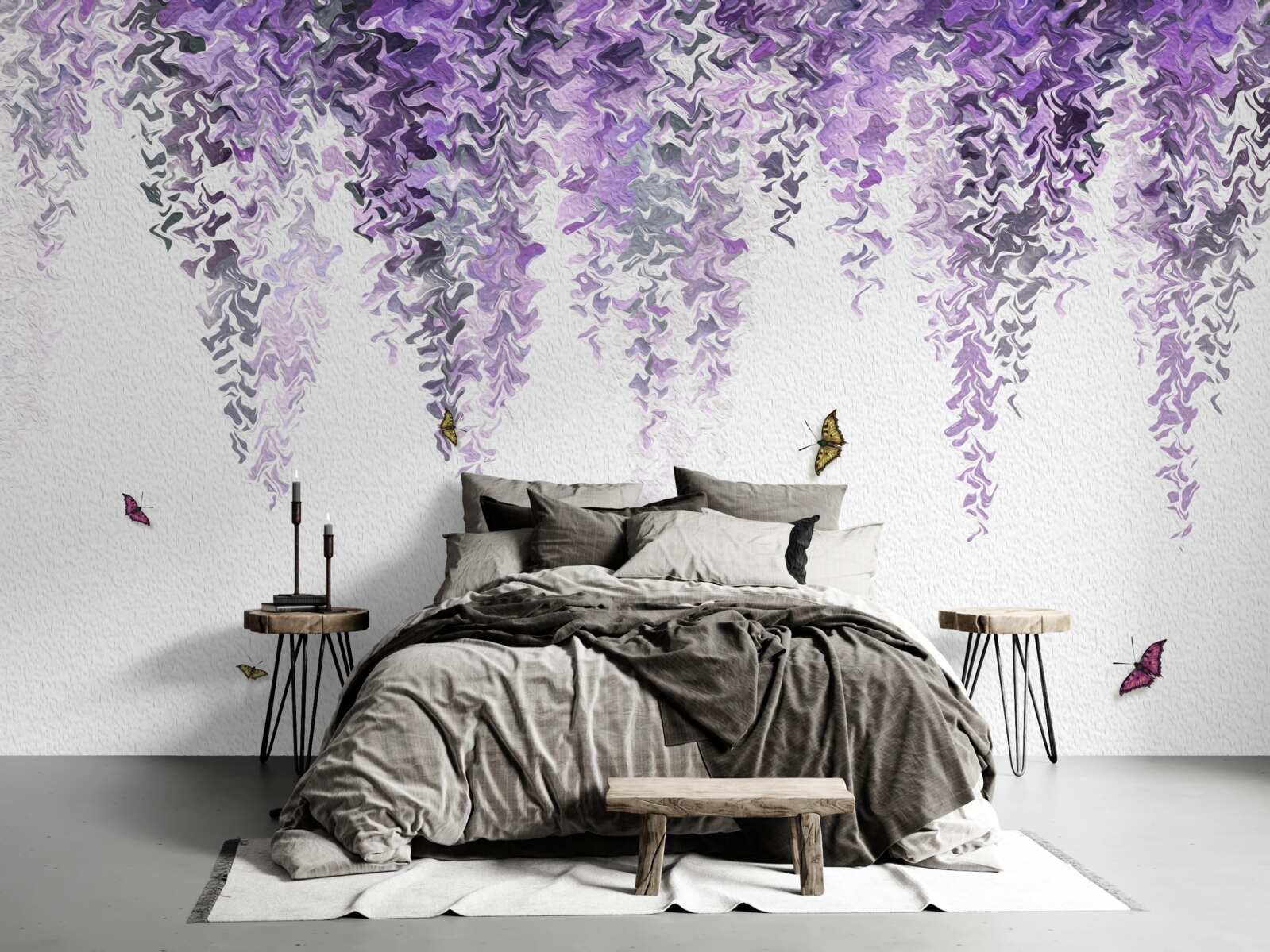 Fototapeta odbicie kwiatów bzu w wodzie