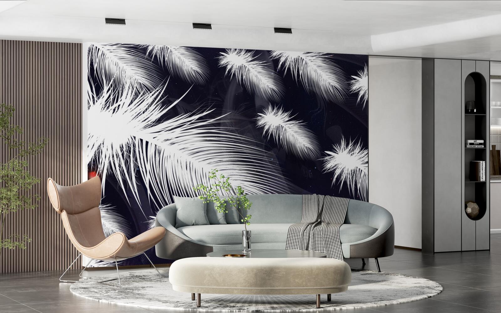 Fototapeta pióra są białe, miękkie i puszyste