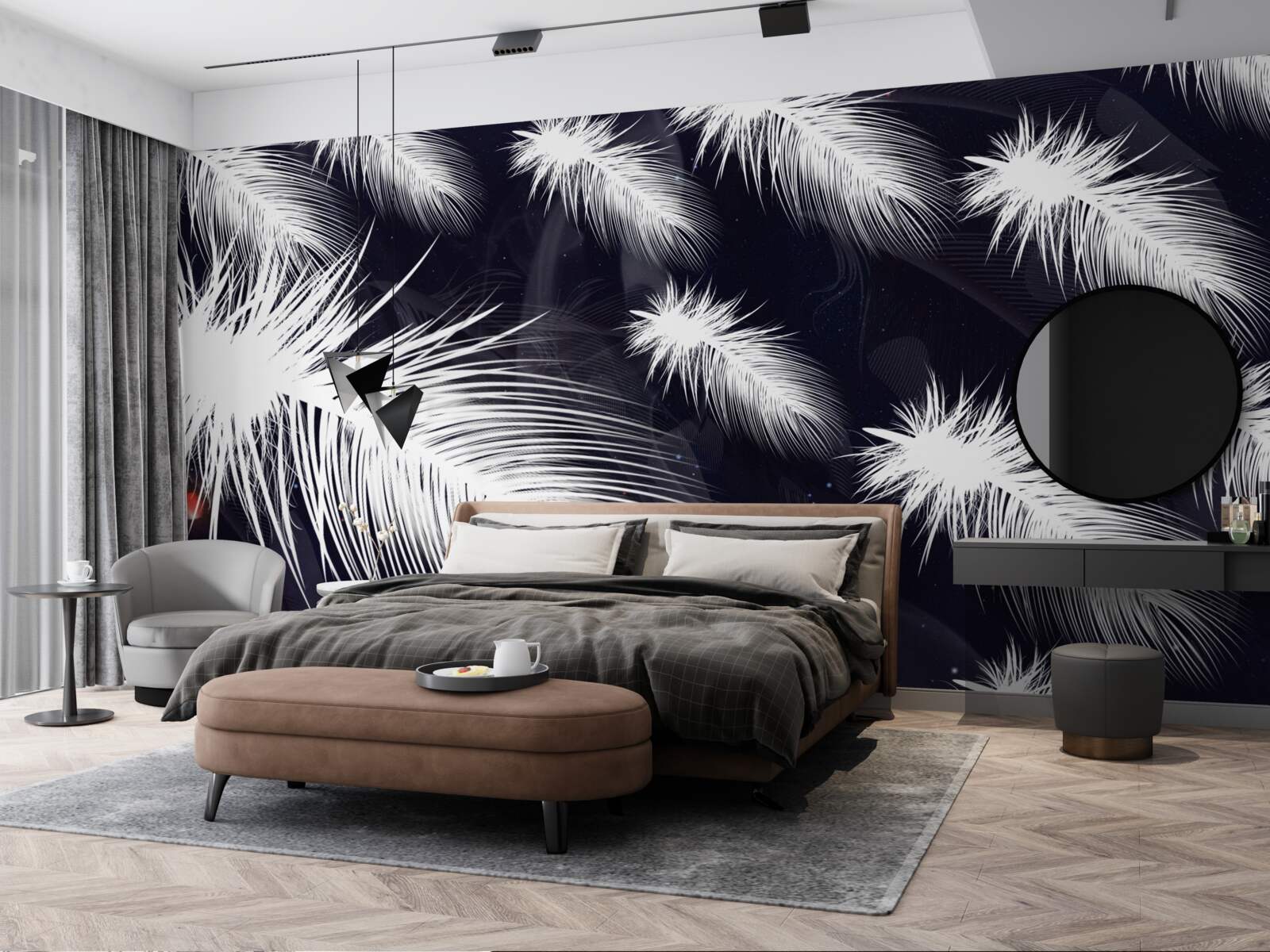 Fototapeta pióra są białe, miękkie i puszyste