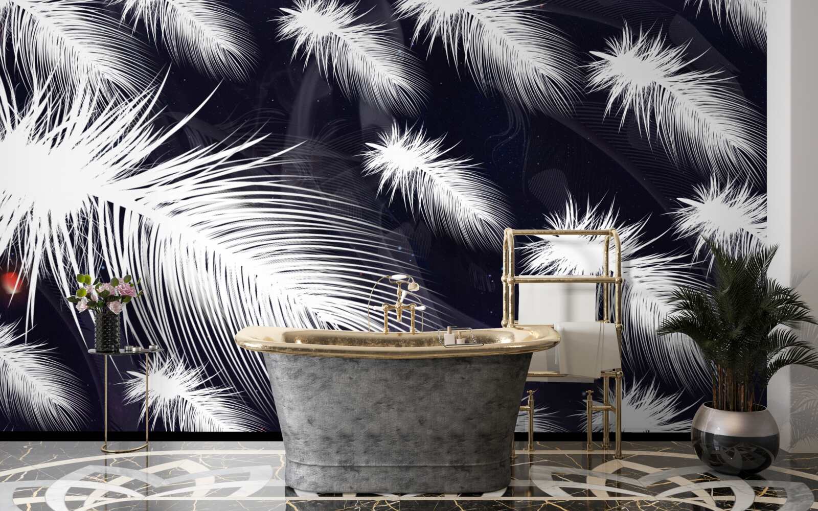 Fototapeta pióra są białe, miękkie i puszyste