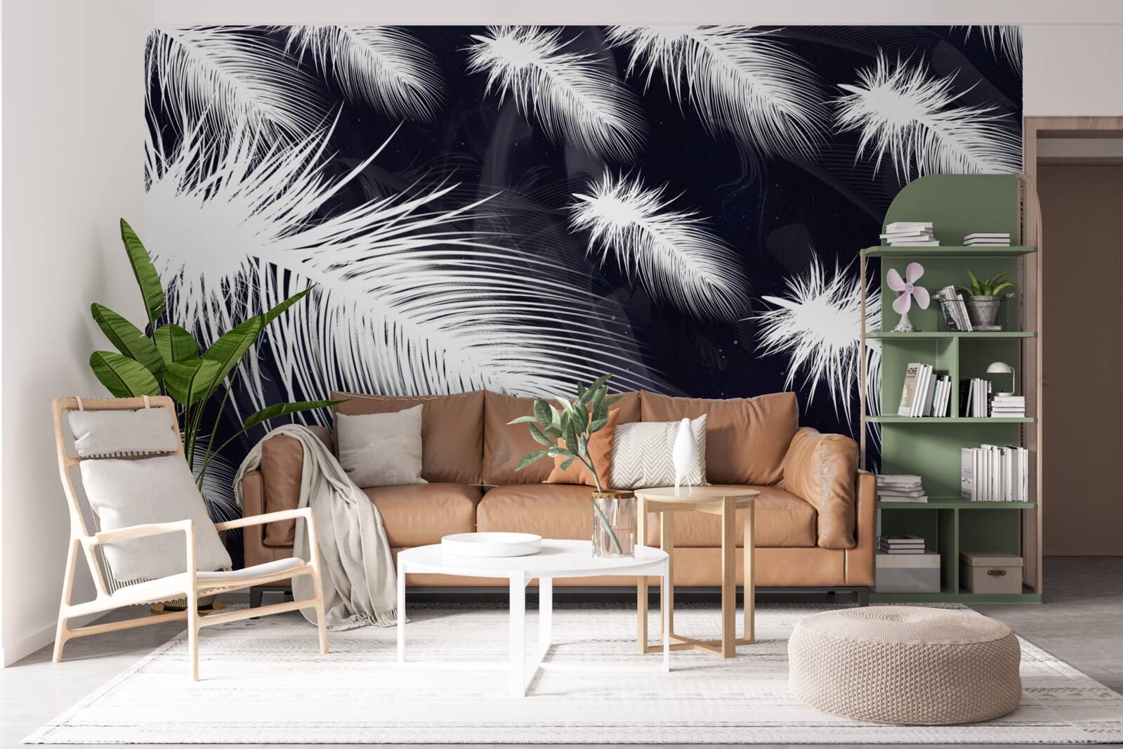 Fototapeta pióra są białe, miękkie i puszyste