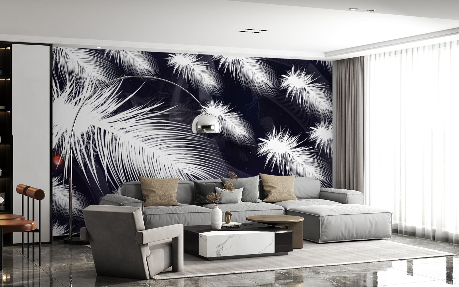 Fototapeta pióra są białe, miękkie i puszyste