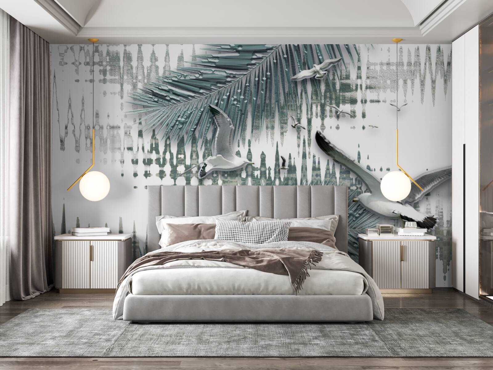 Fototapeta mewy i pióra