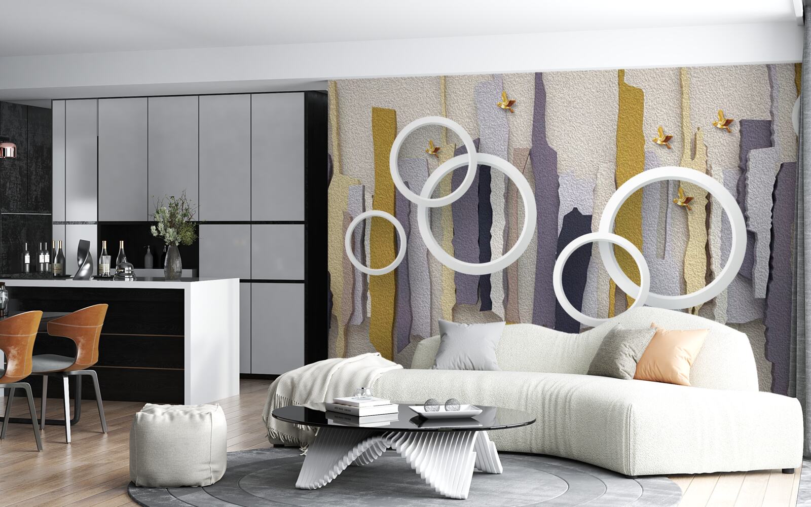 Fototapeta abstrakcyjne tło z białymi kółkami