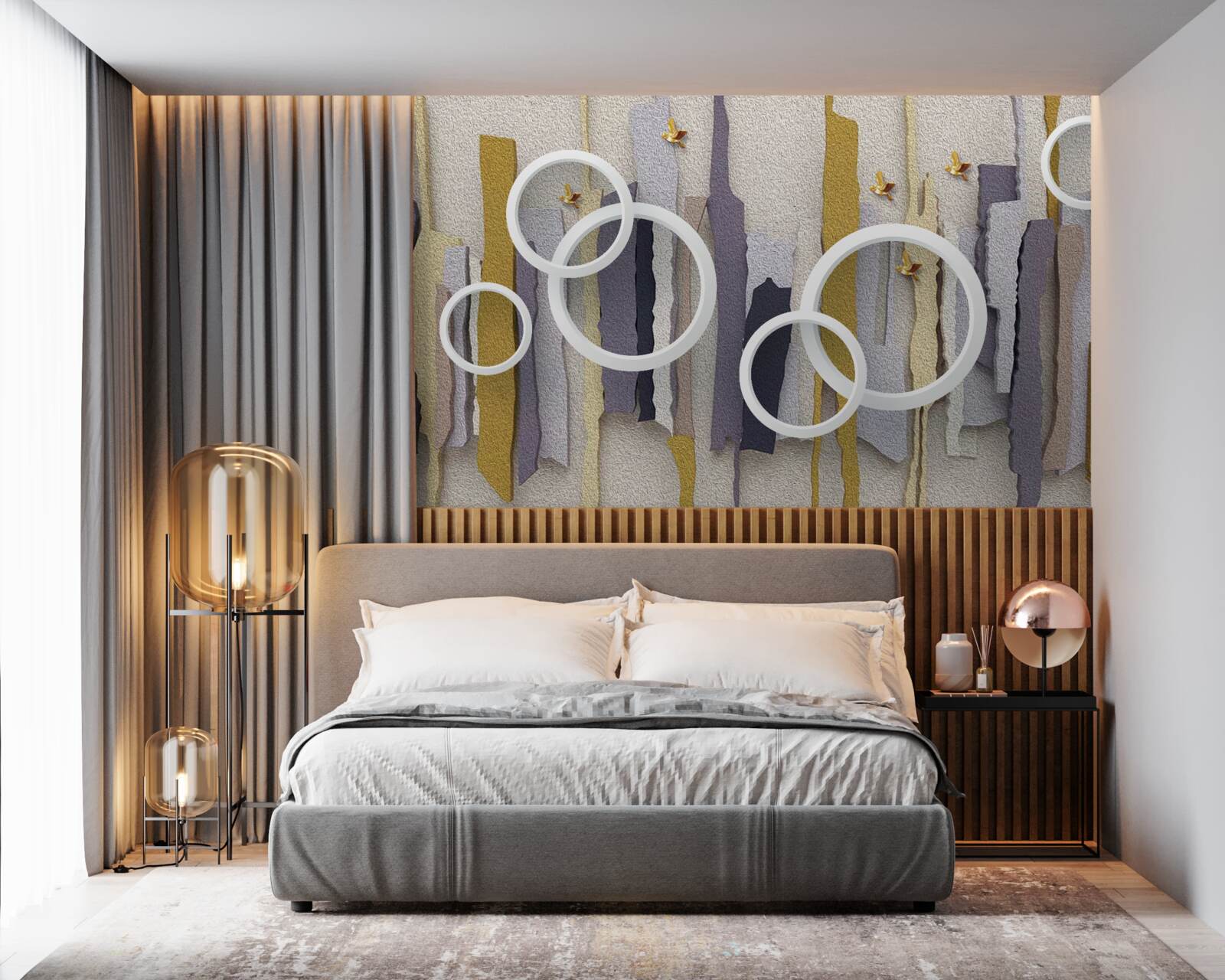 Fototapeta abstrakcyjne tło z białymi kółkami