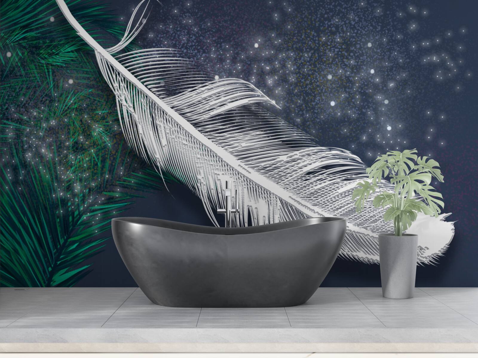 Fototapeta wolumetryczne śnieżnobiałe upierzenie