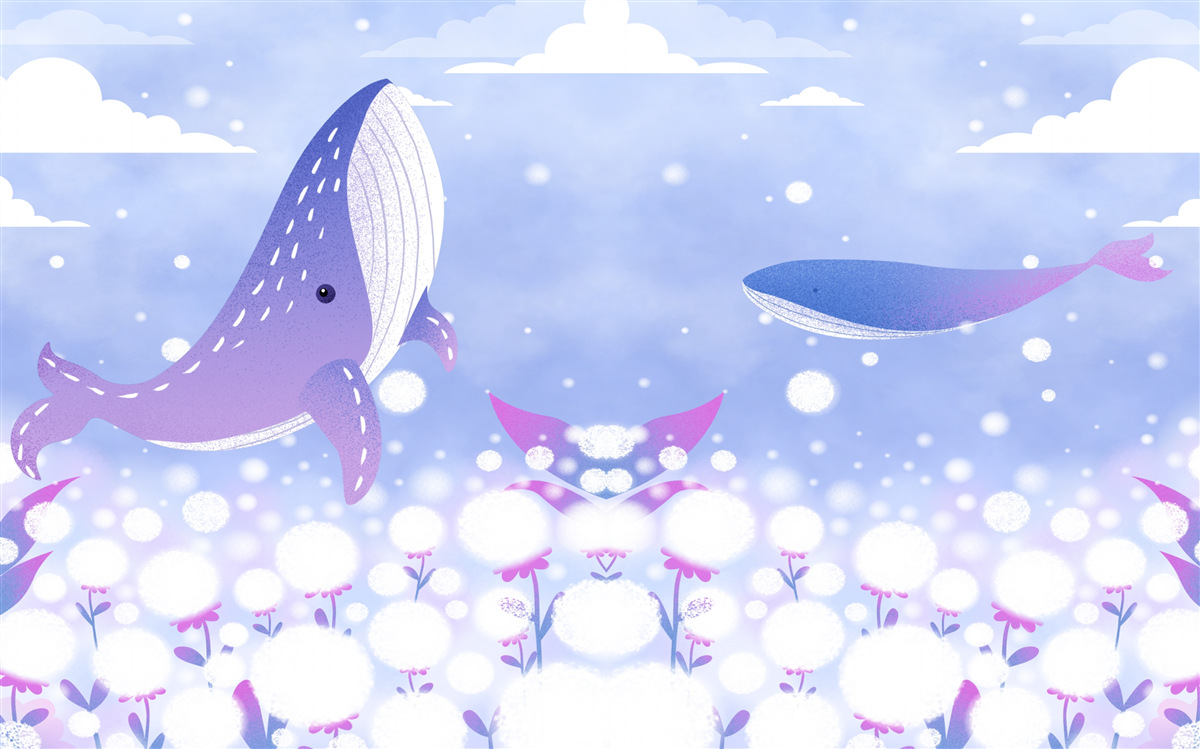 Fototapeta skupisko wielorybów na dnie oceanu