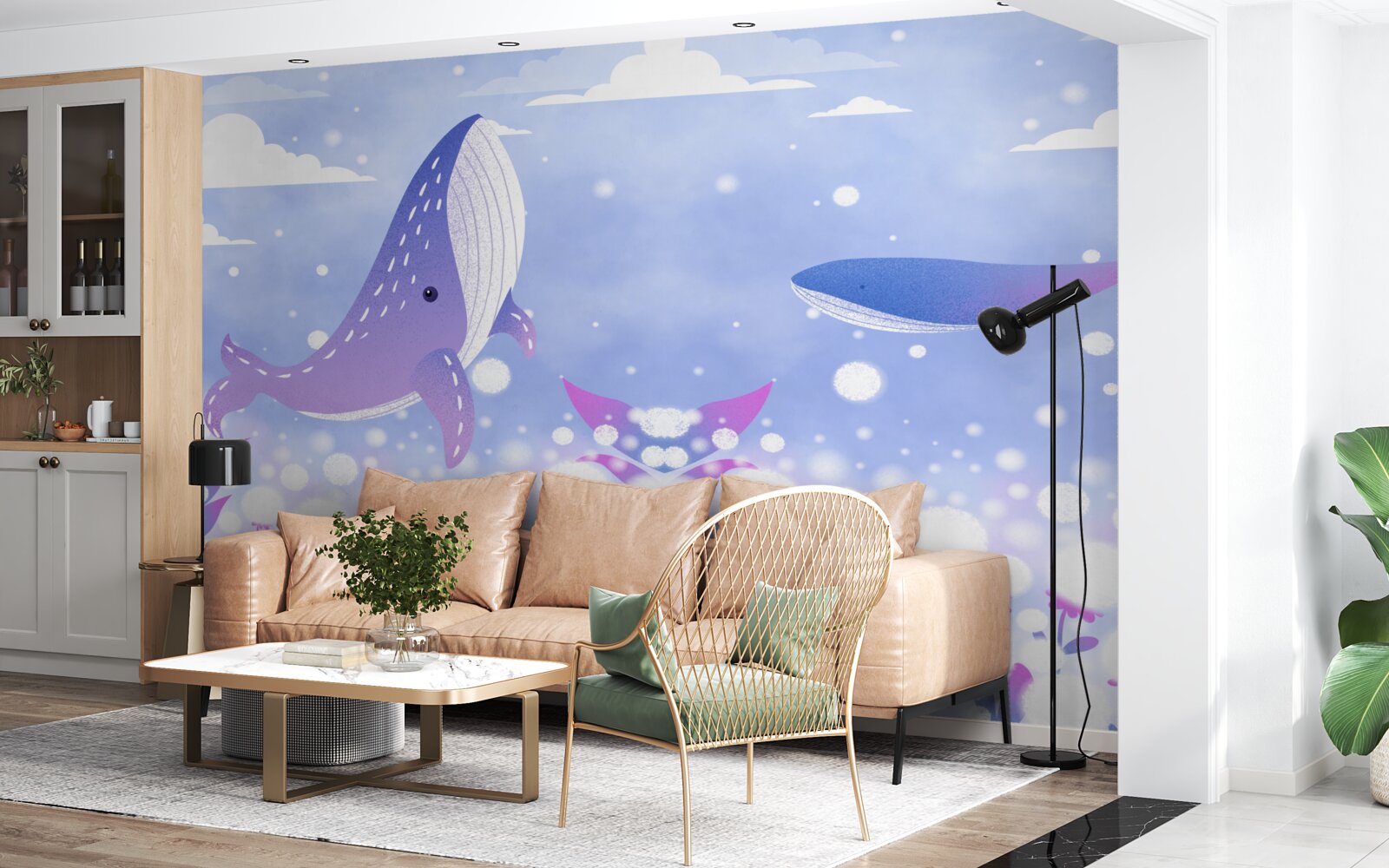 Fototapeta skupisko wielorybów na dnie oceanu