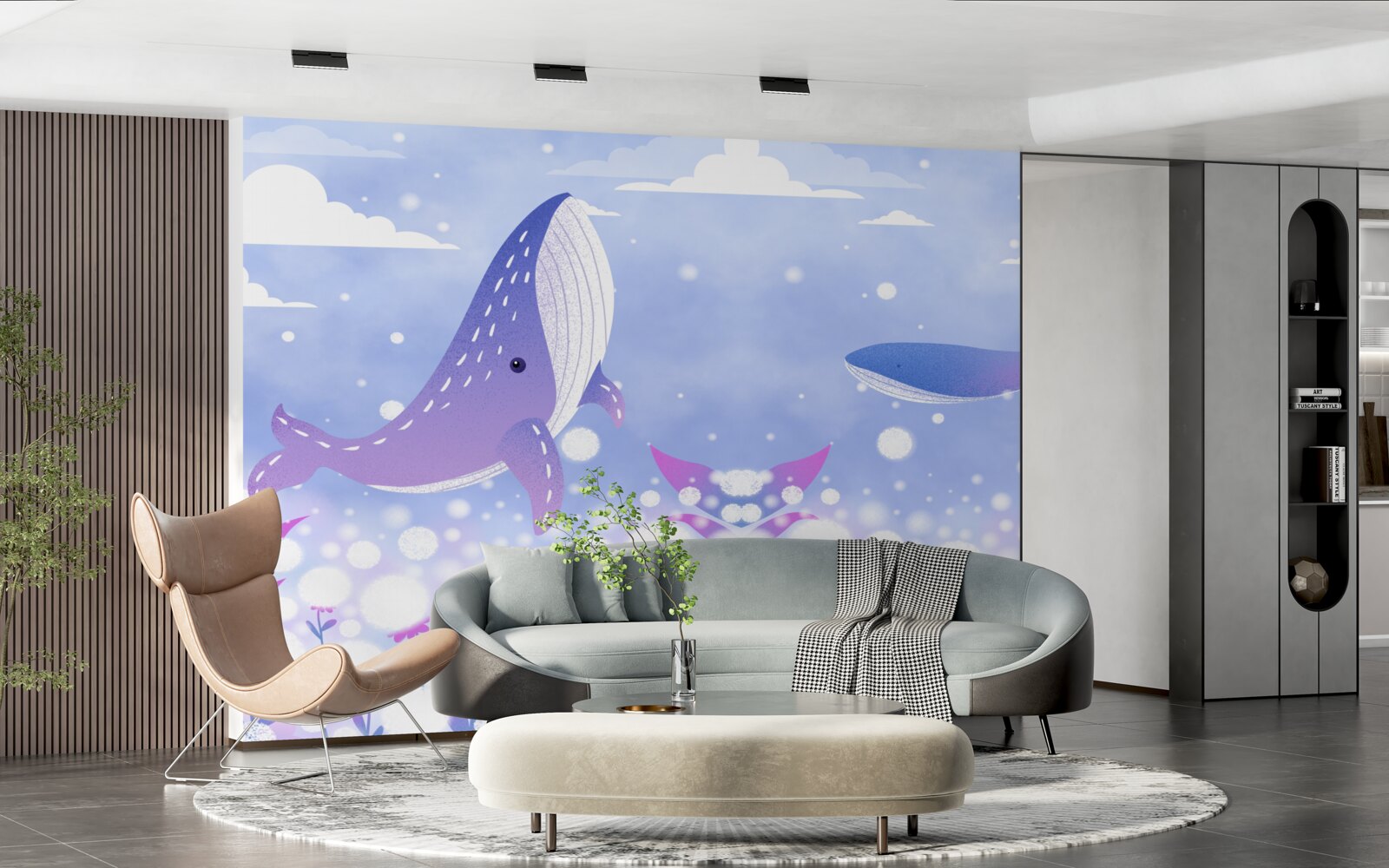 Fototapeta skupisko wielorybów na dnie oceanu