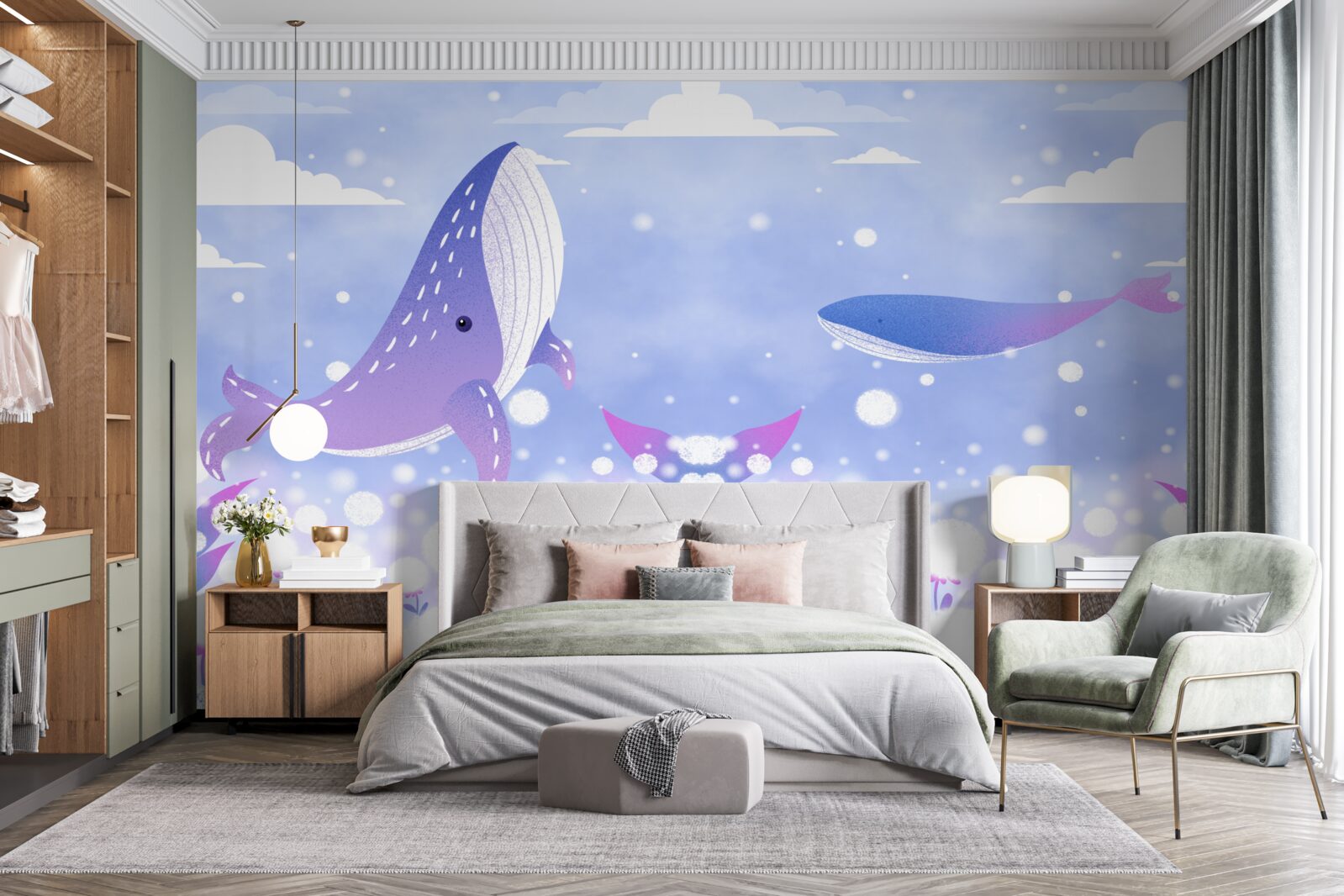 Fototapeta skupisko wielorybów na dnie oceanu