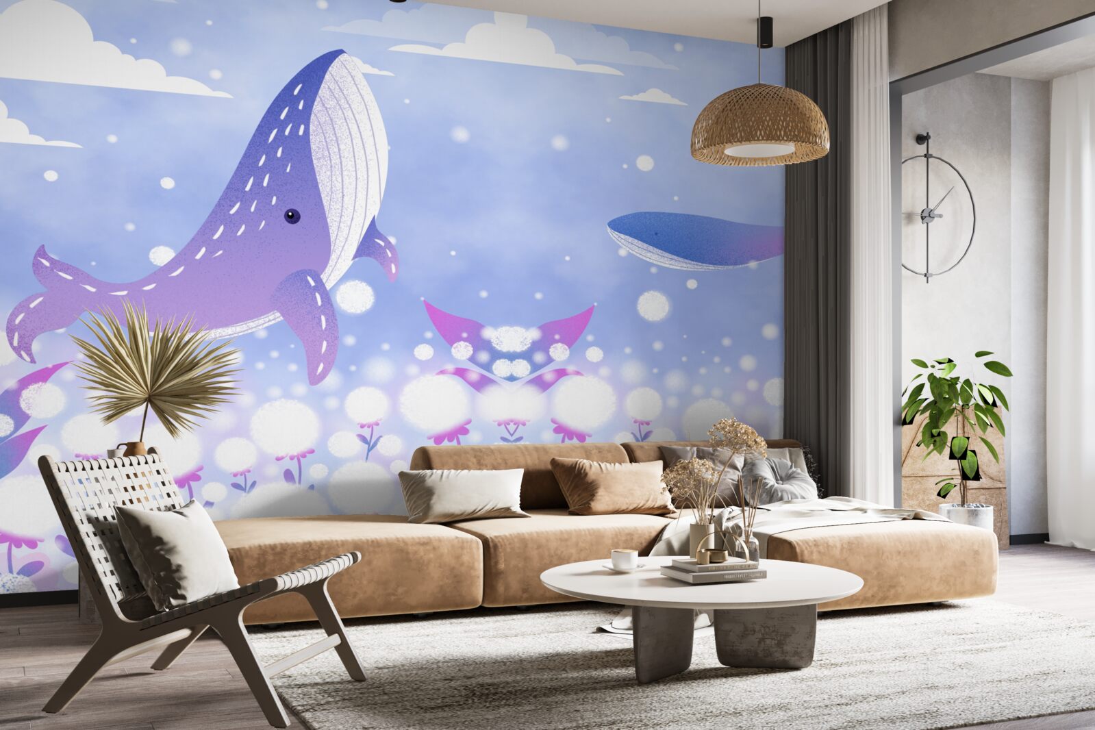 Fototapeta skupisko wielorybów na dnie oceanu