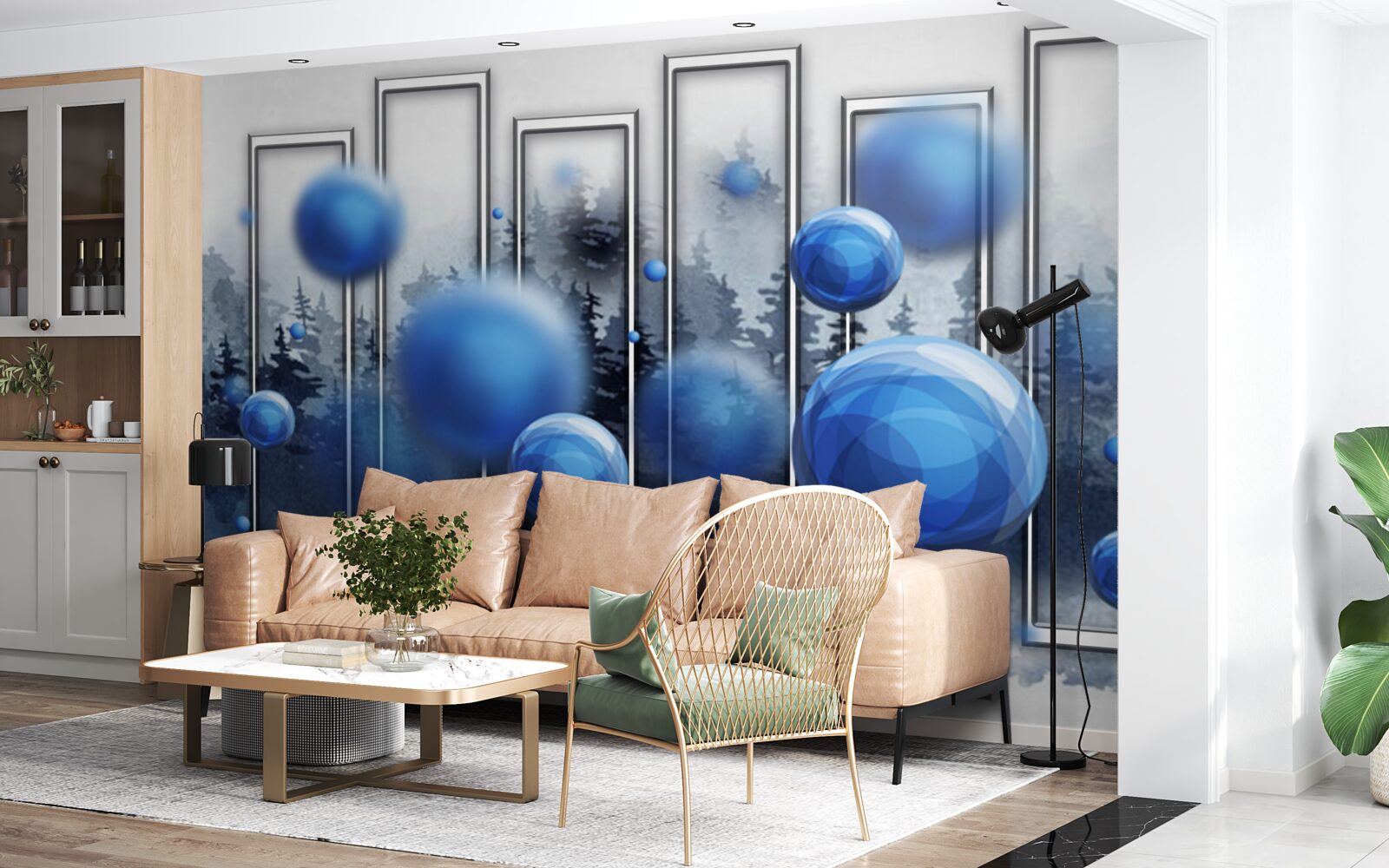 Fototapeta metafora niebieskich kropli wilgoci deszczowej