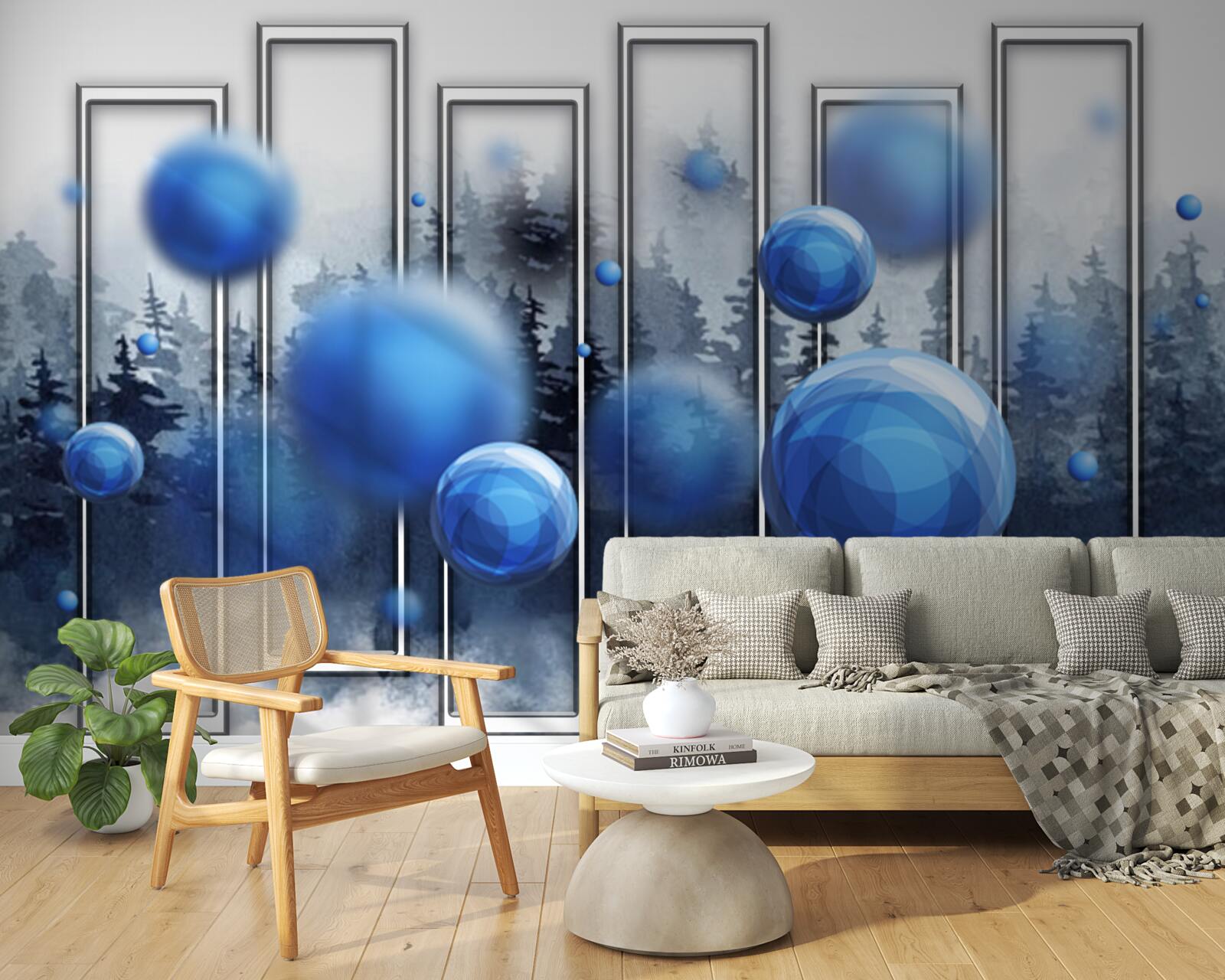 Fototapeta metafora niebieskich kropli wilgoci deszczowej