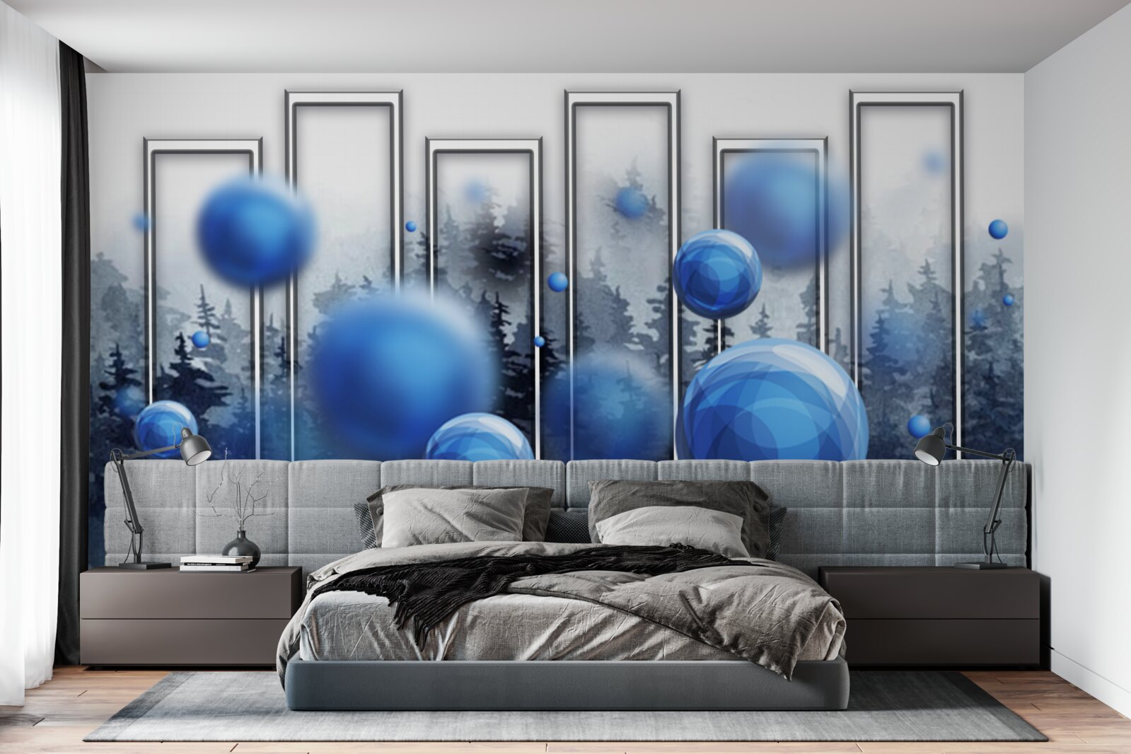 Fototapeta metafora niebieskich kropli wilgoci deszczowej