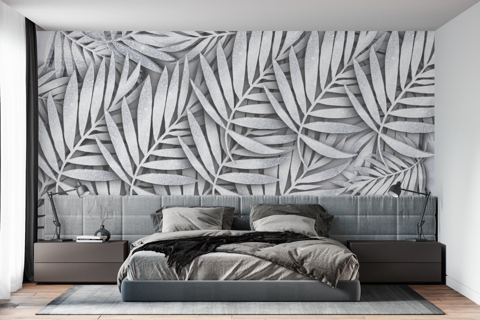 Fototapeta gałęzie paproci białej