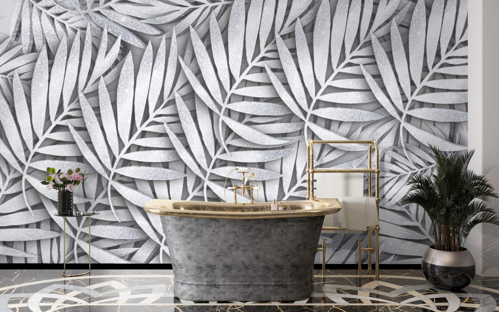 Fototapeta gałęzie paproci białej