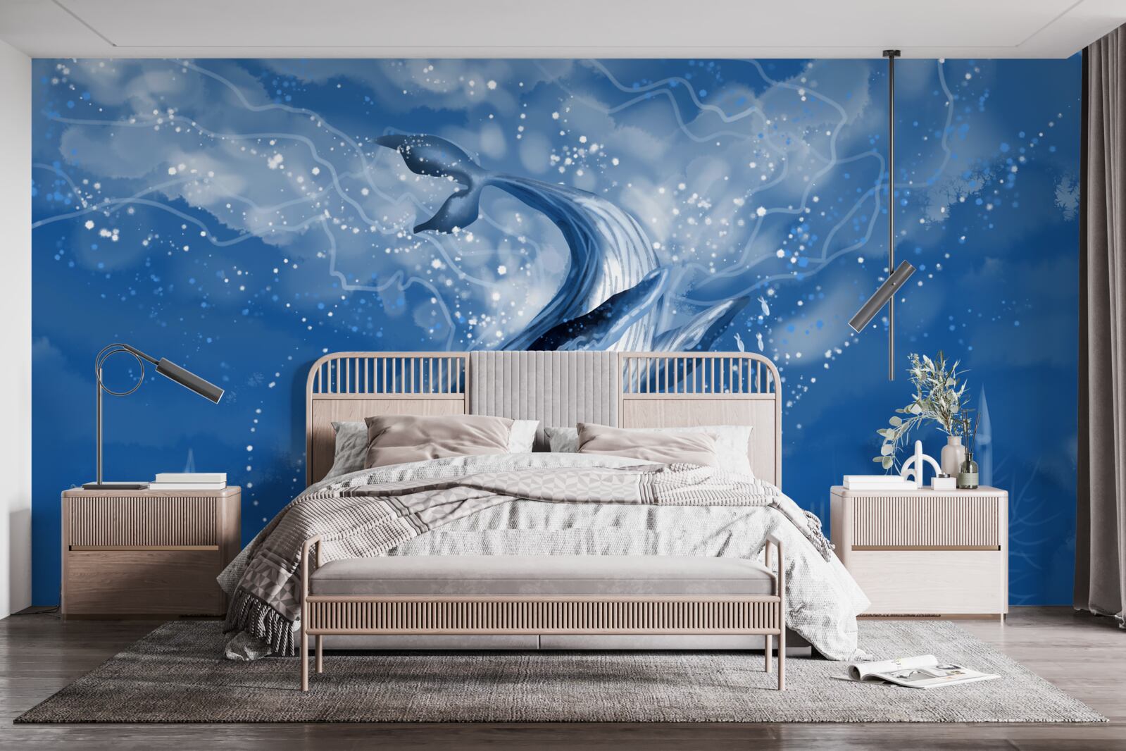 Fototapeta otchłań oceanu i płetwal błękitny