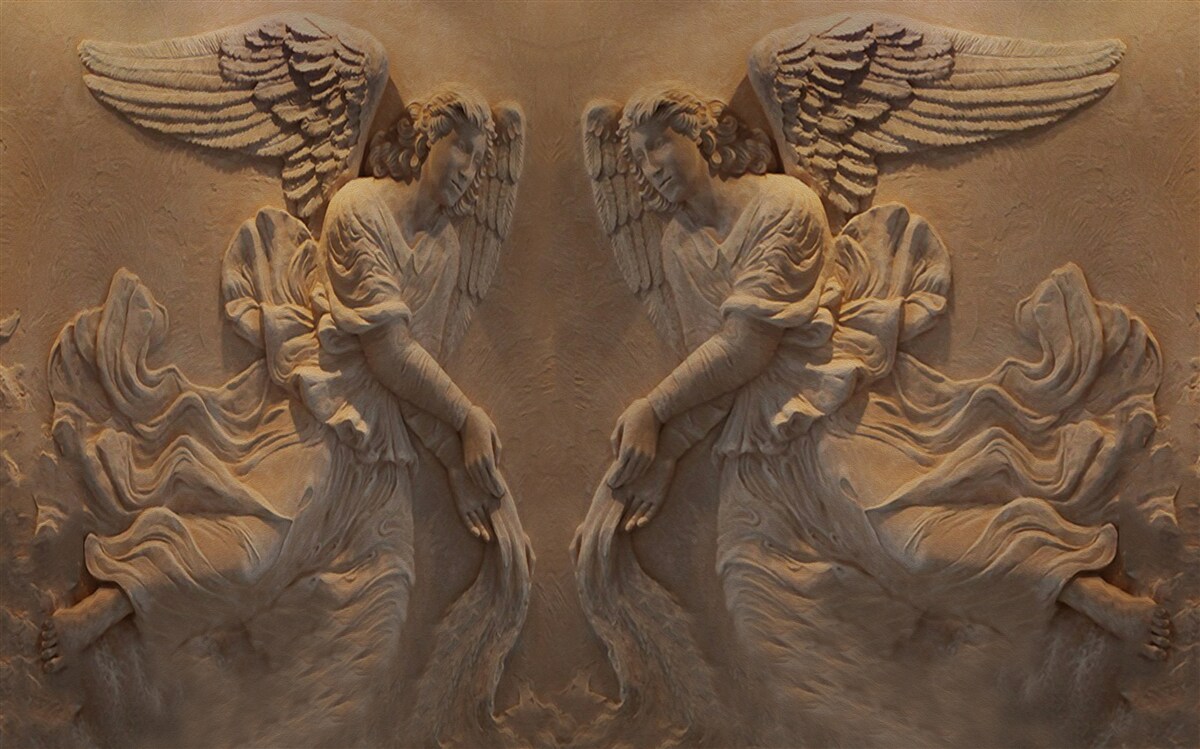 Fototapeta dziewczyna i chłopiec ze skrzydłami