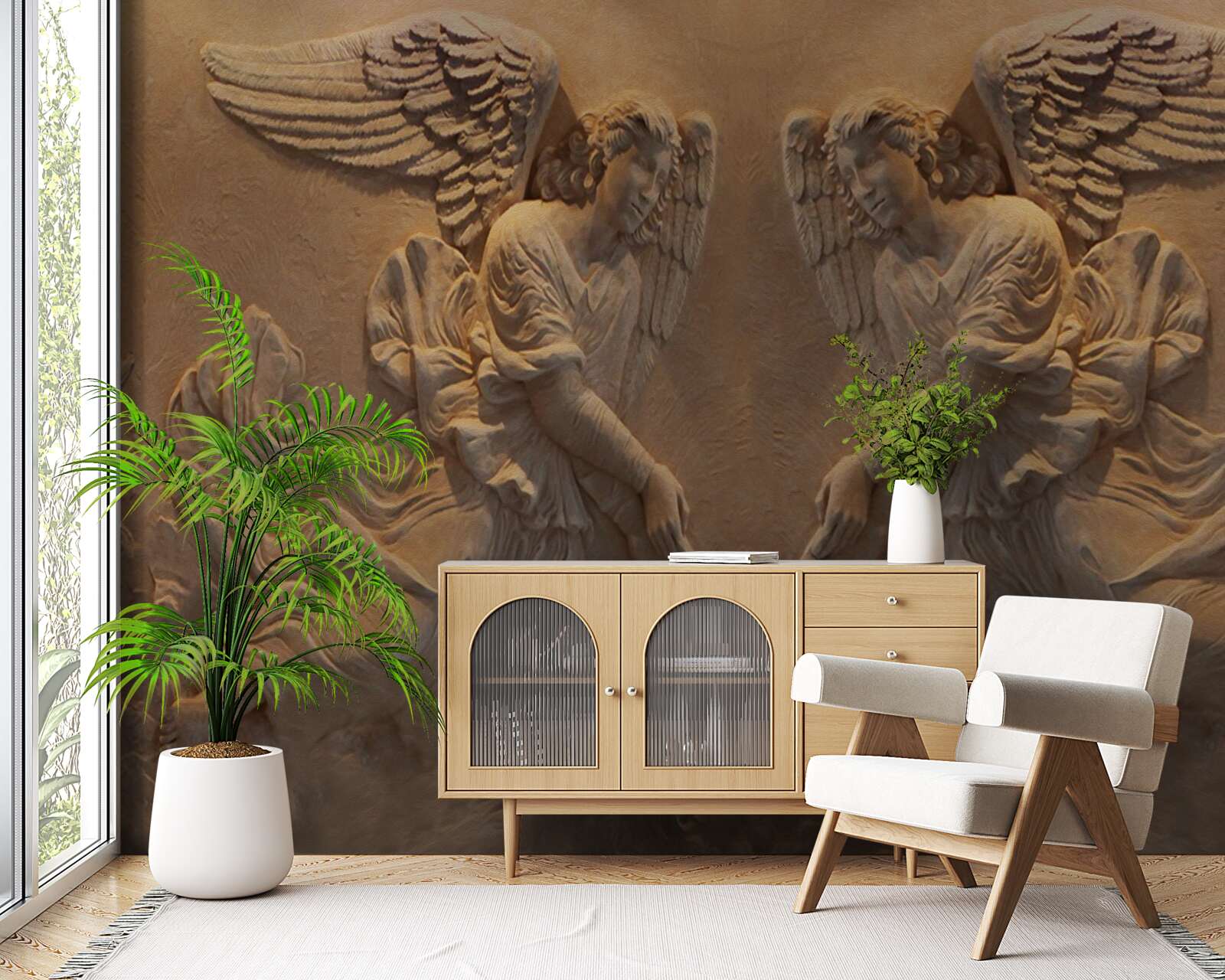 Fototapeta dziewczyna i chłopiec ze skrzydłami