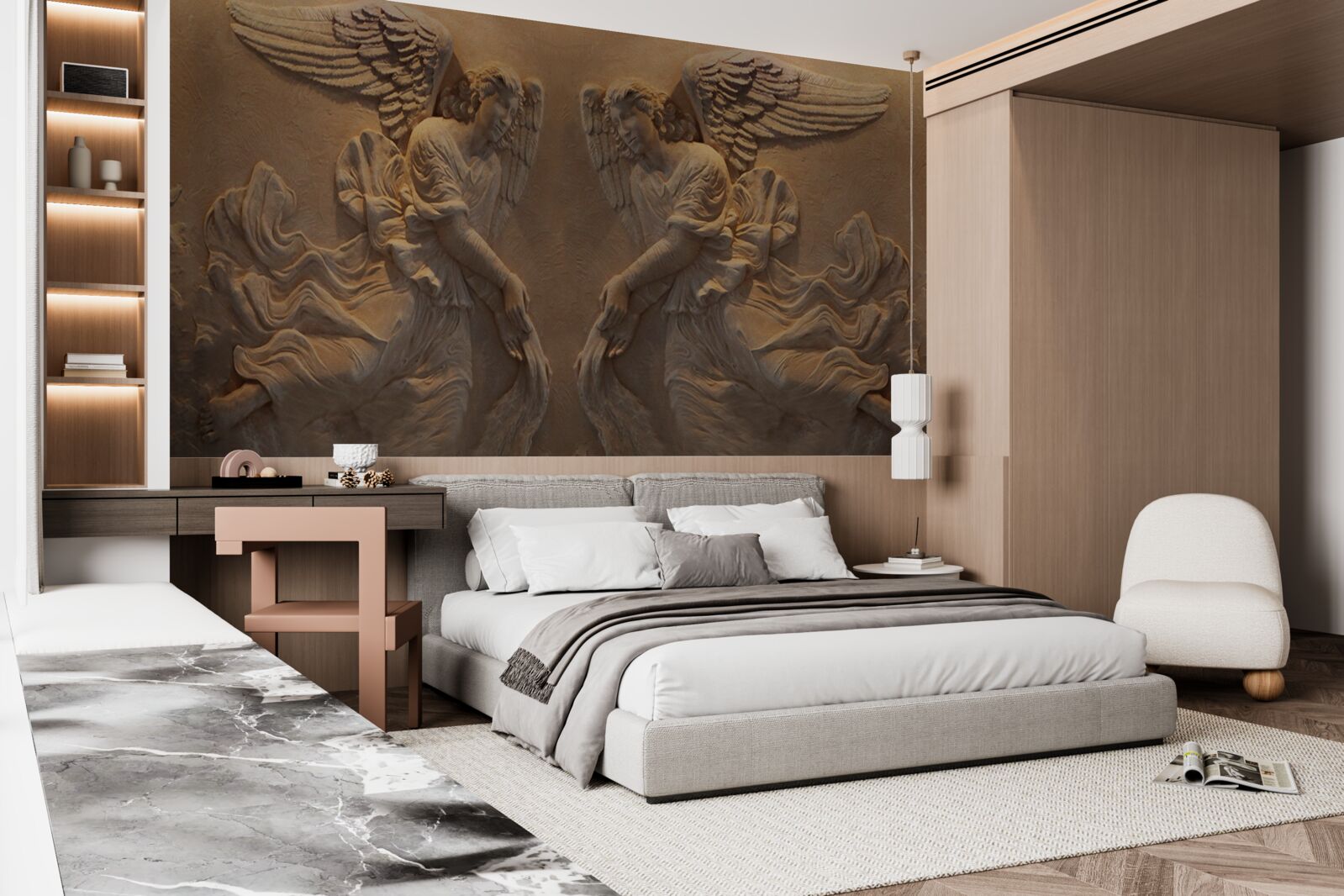 Fototapeta dziewczyna i chłopiec ze skrzydłami