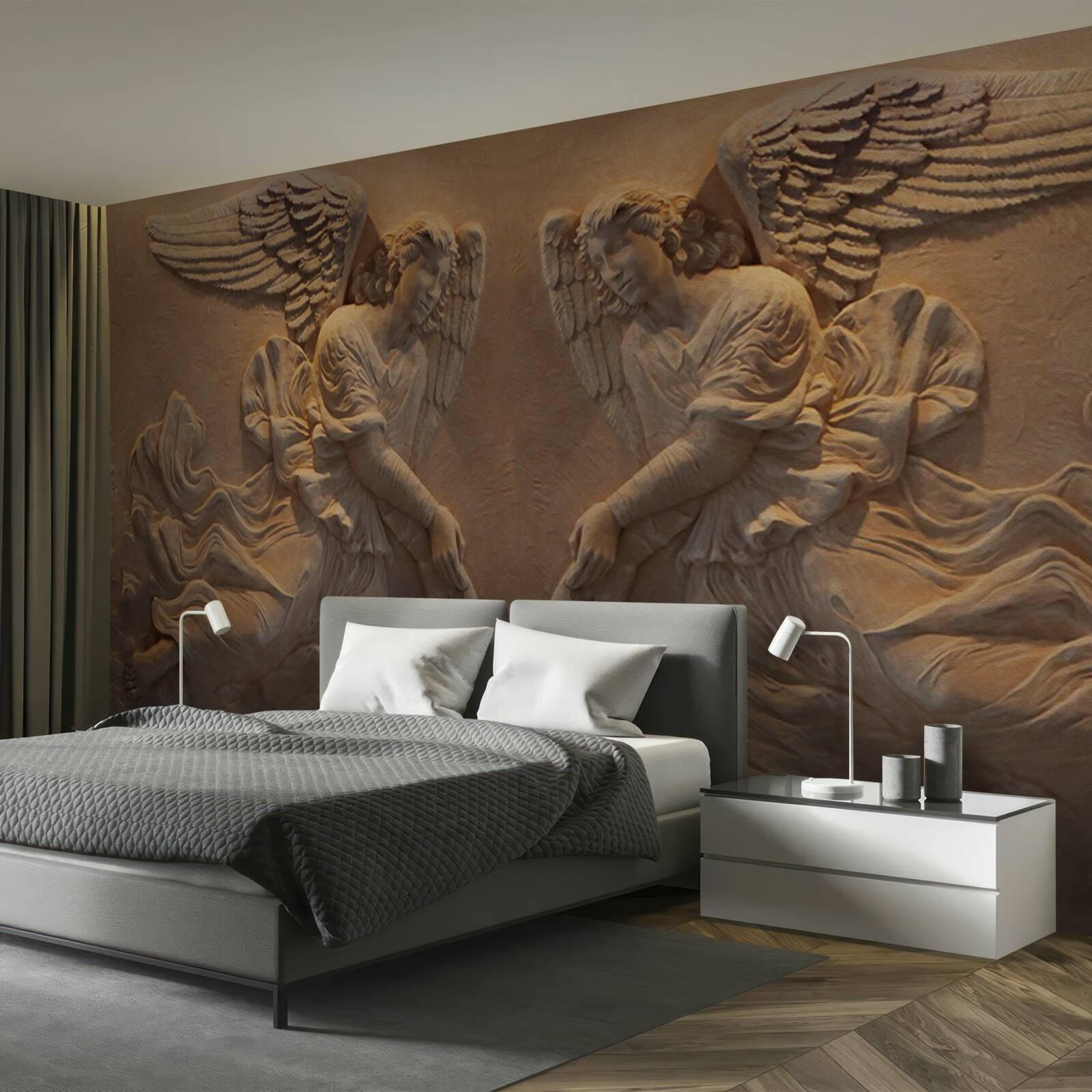 Fototapeta dziewczyna i chłopiec ze skrzydłami