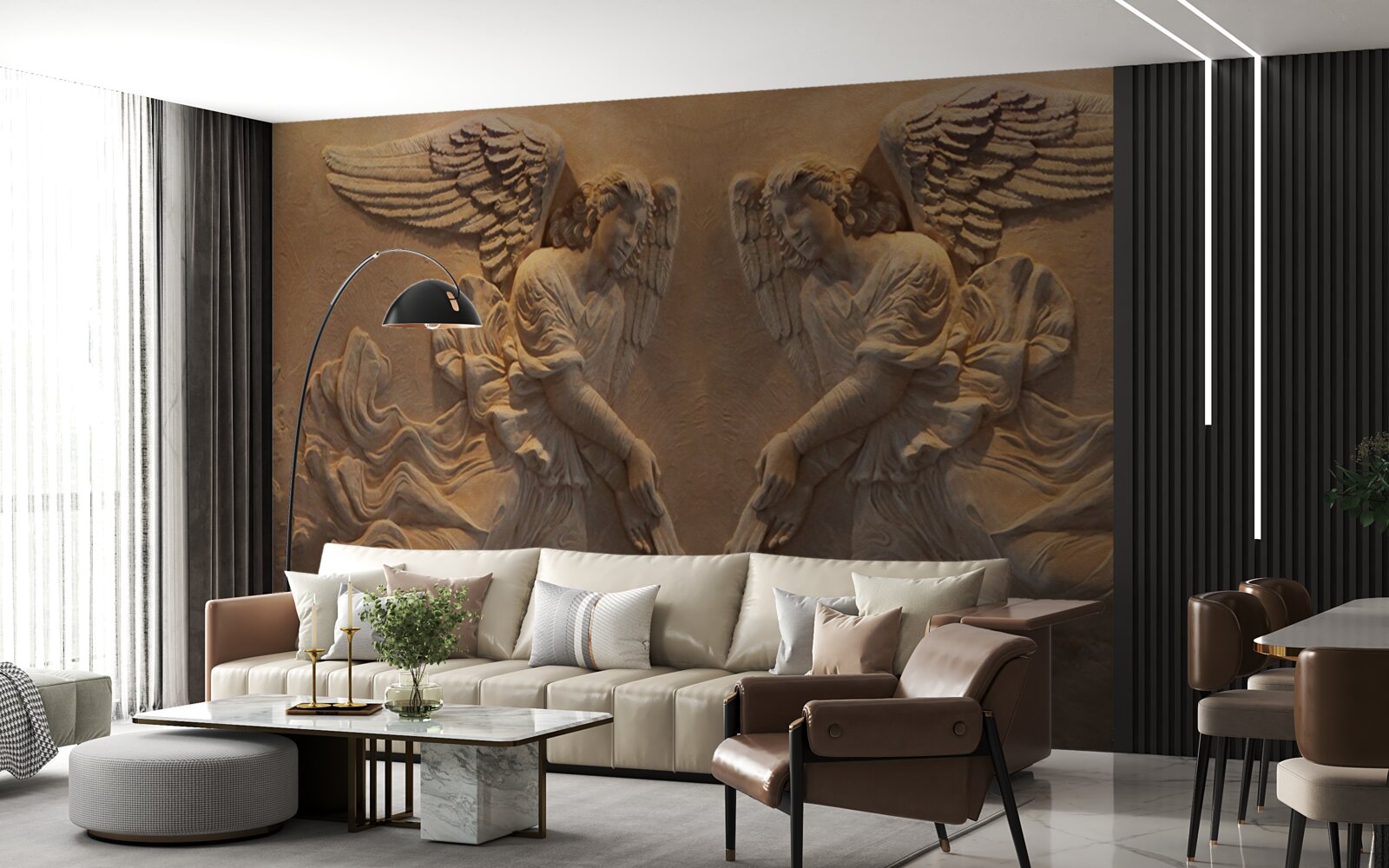 Fototapeta dziewczyna i chłopiec ze skrzydłami