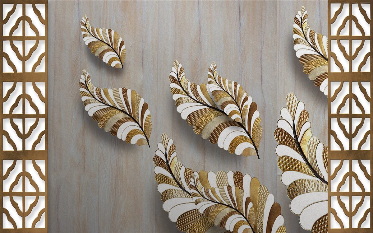 Fototapeta liście ozdobione wzorem w panterkę przyciągają swoim pięknem