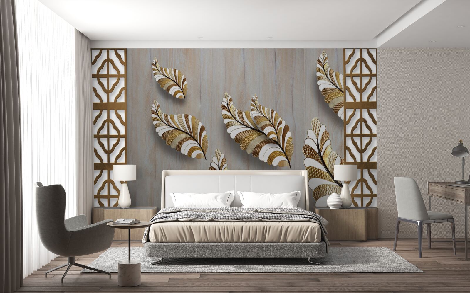 Fototapeta liście ozdobione wzorem w panterkę przyciągają swoim pięknem