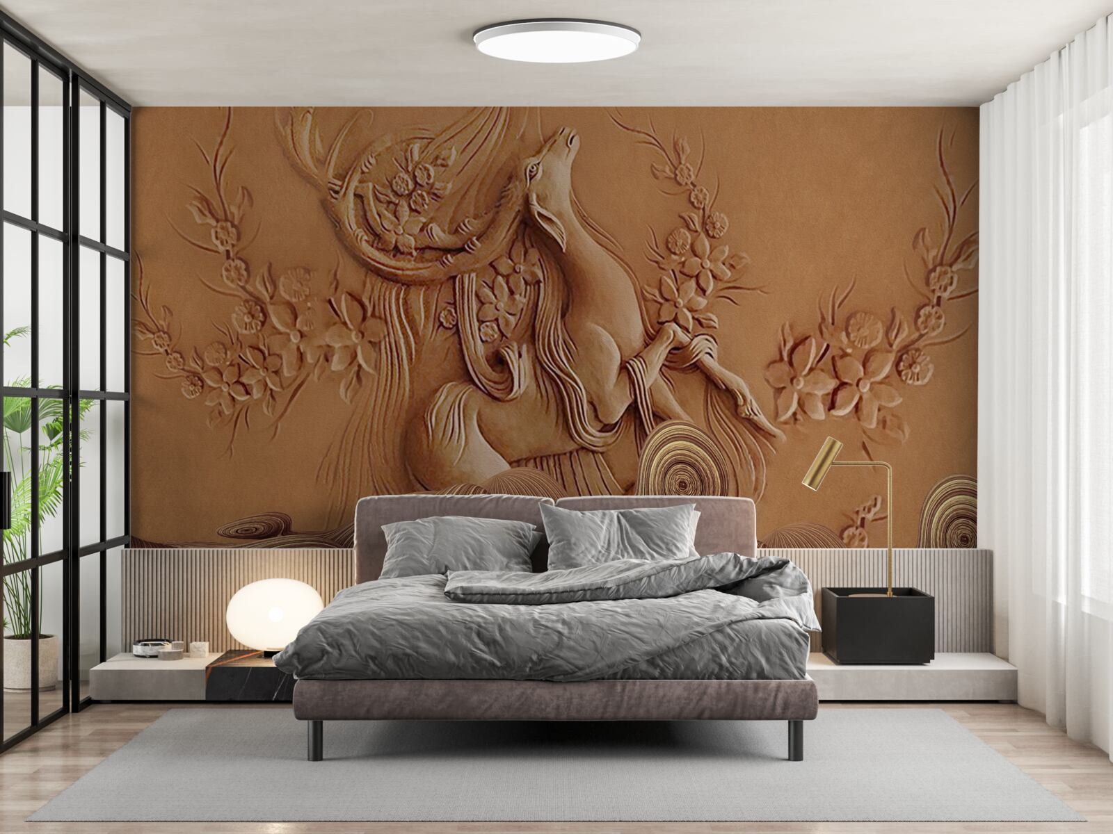 Fototapeta piękna płaskorzeźba przedstawiająca kozę żyjącą w górach