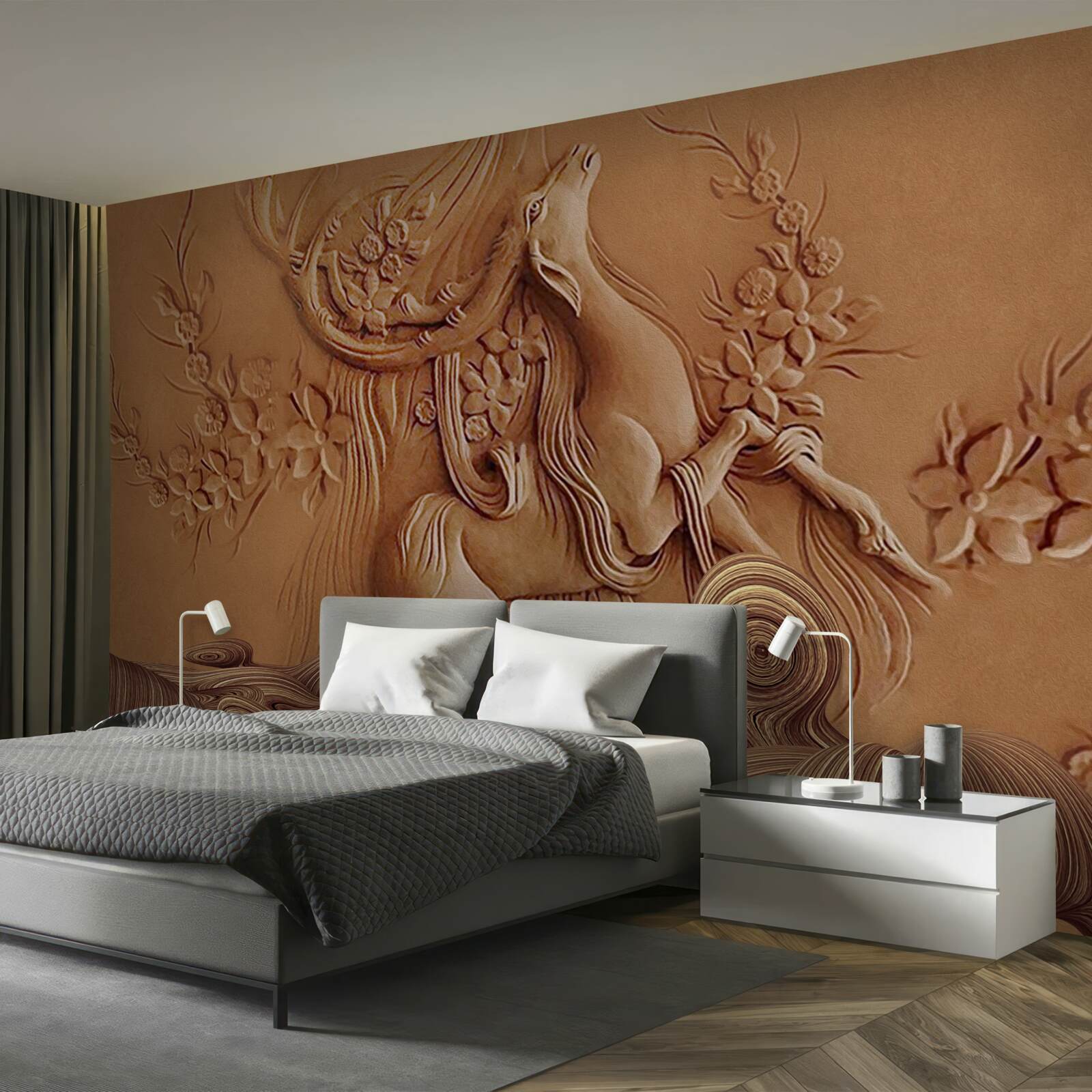 Fototapeta piękna płaskorzeźba przedstawiająca kozę żyjącą w górach