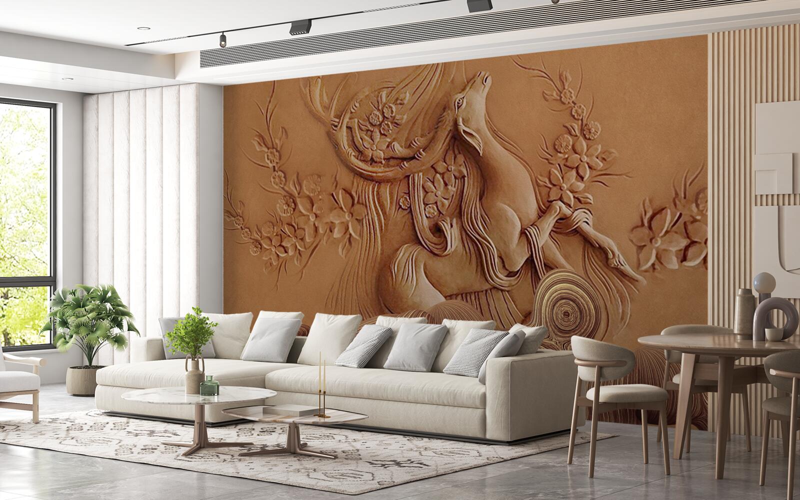 Fototapeta piękna płaskorzeźba przedstawiająca kozę żyjącą w górach