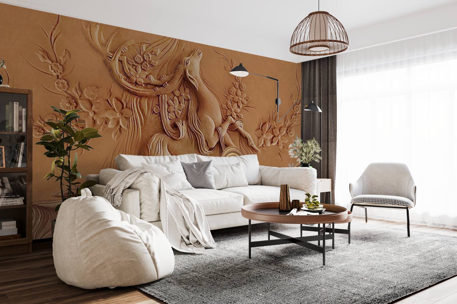 Fototapeta piękna płaskorzeźba przedstawiająca kozę żyjącą w górach