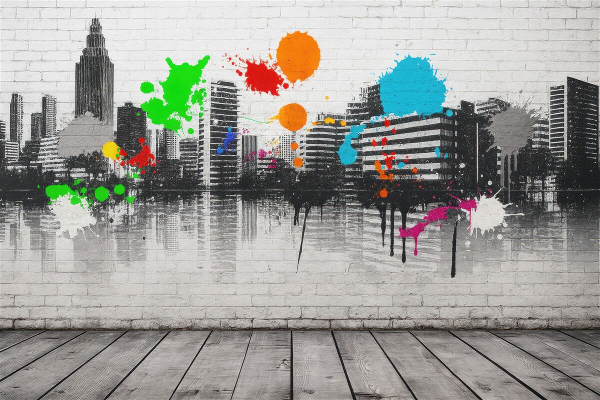 Fototapeta Miasto na ścianie, urbanistyczny styl.