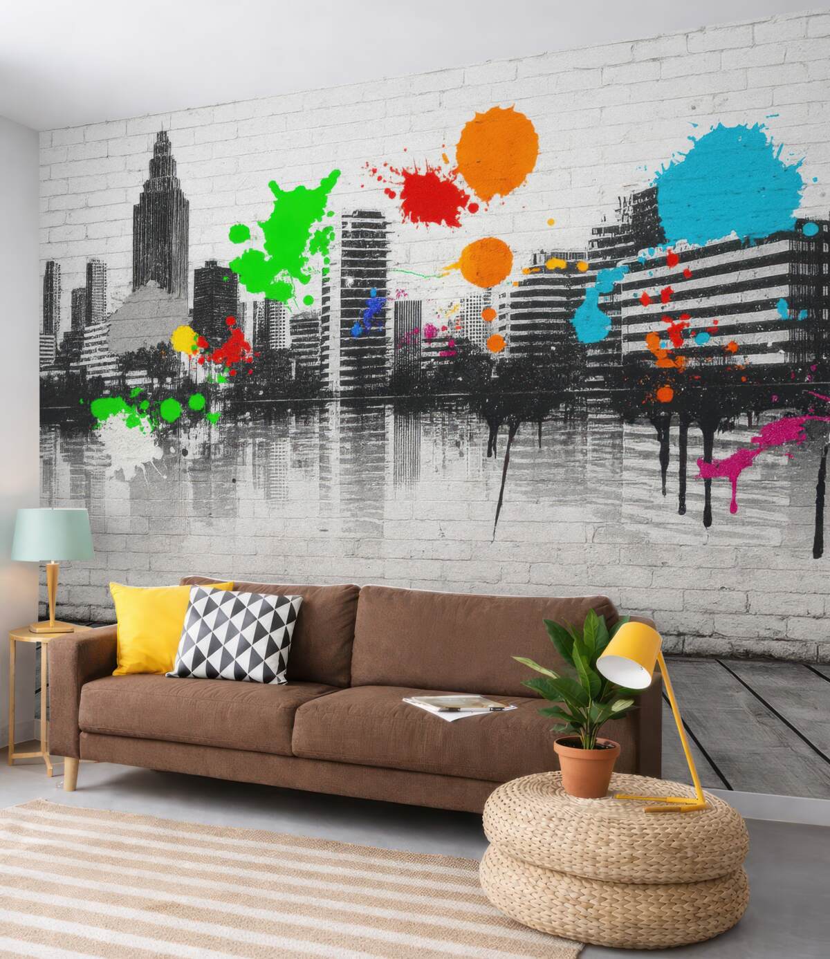 Fototapeta Miasto na ścianie, urbanistyczny styl.