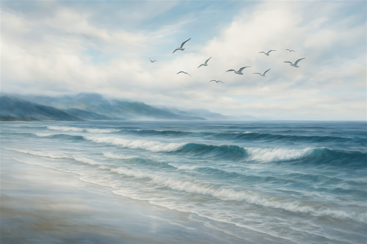 Fototapeta Mewy przy morzu.