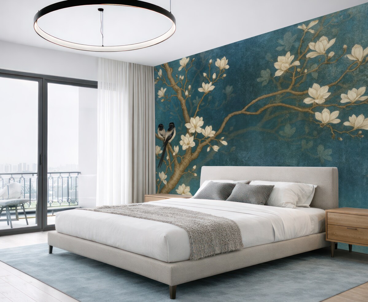 Fototapeta Kwitnące konary i ptaki.