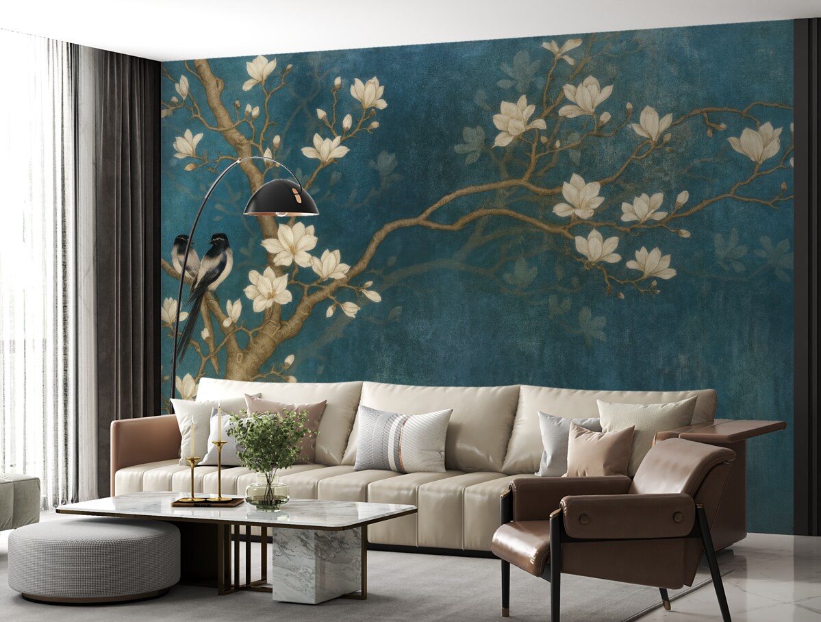 Fototapeta Kwitnące konary i ptaki.