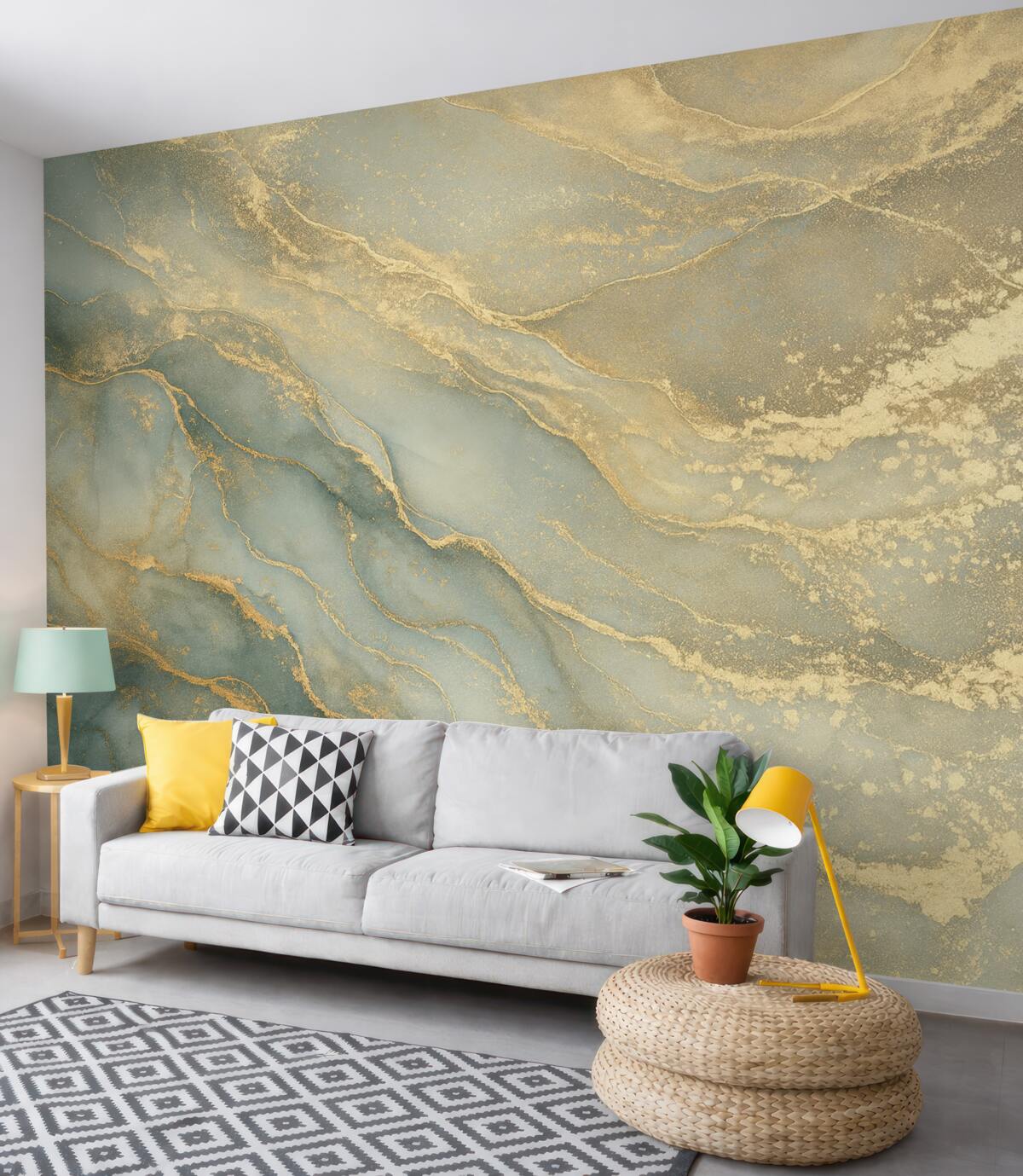 Fototapeta Szary oraz żółty marmur.