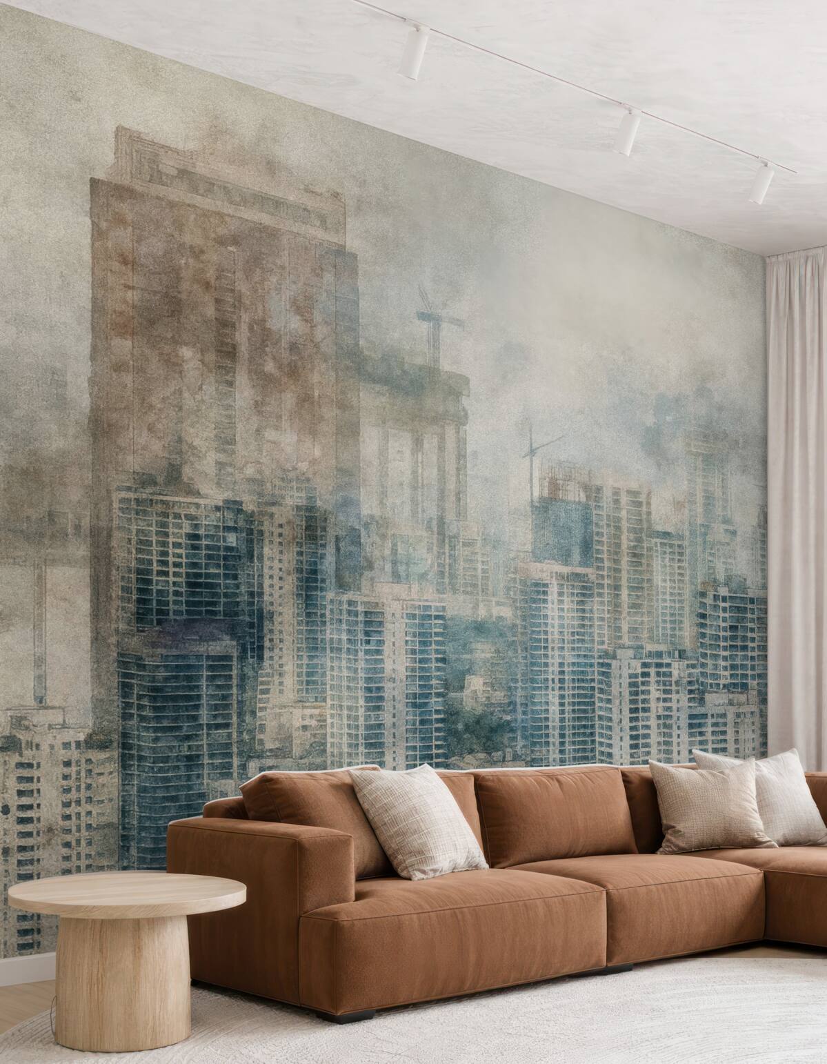 Fototapeta Wodna farba, miasto, tkanina.