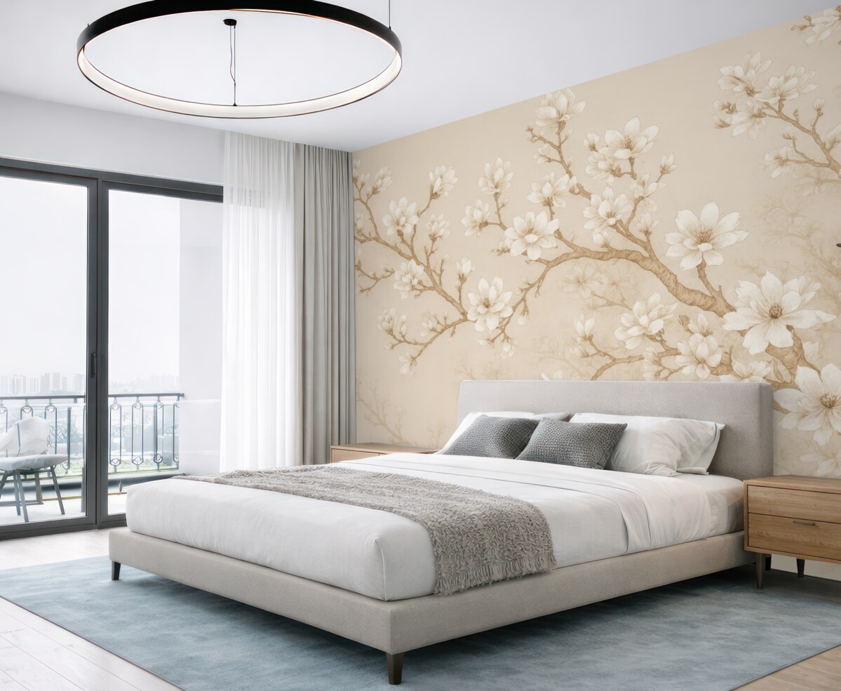 Fototapeta Rozkwitające drzewo i ptaki.